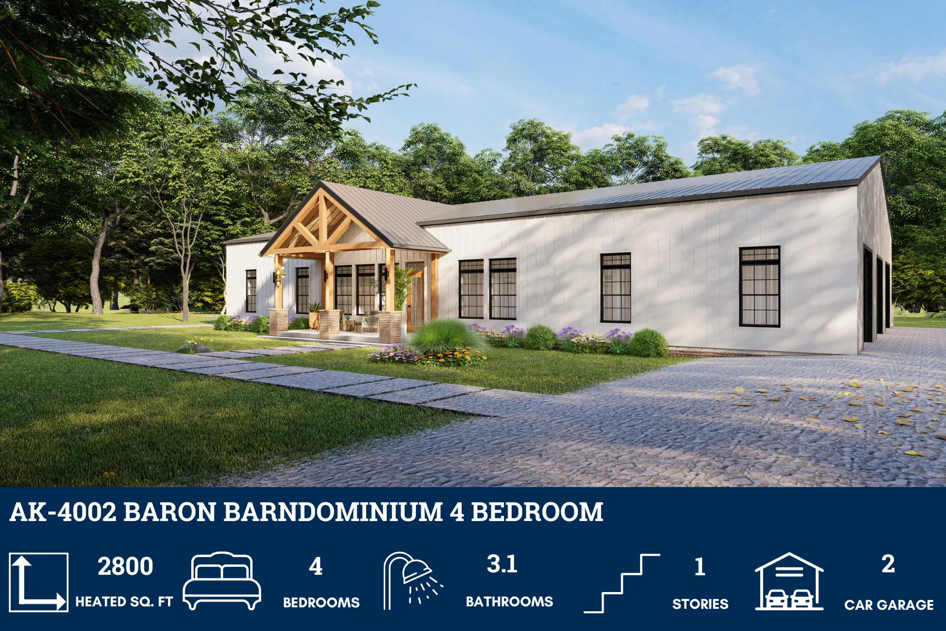 AK-4002 Baron Barndominium House Plan - Image 3