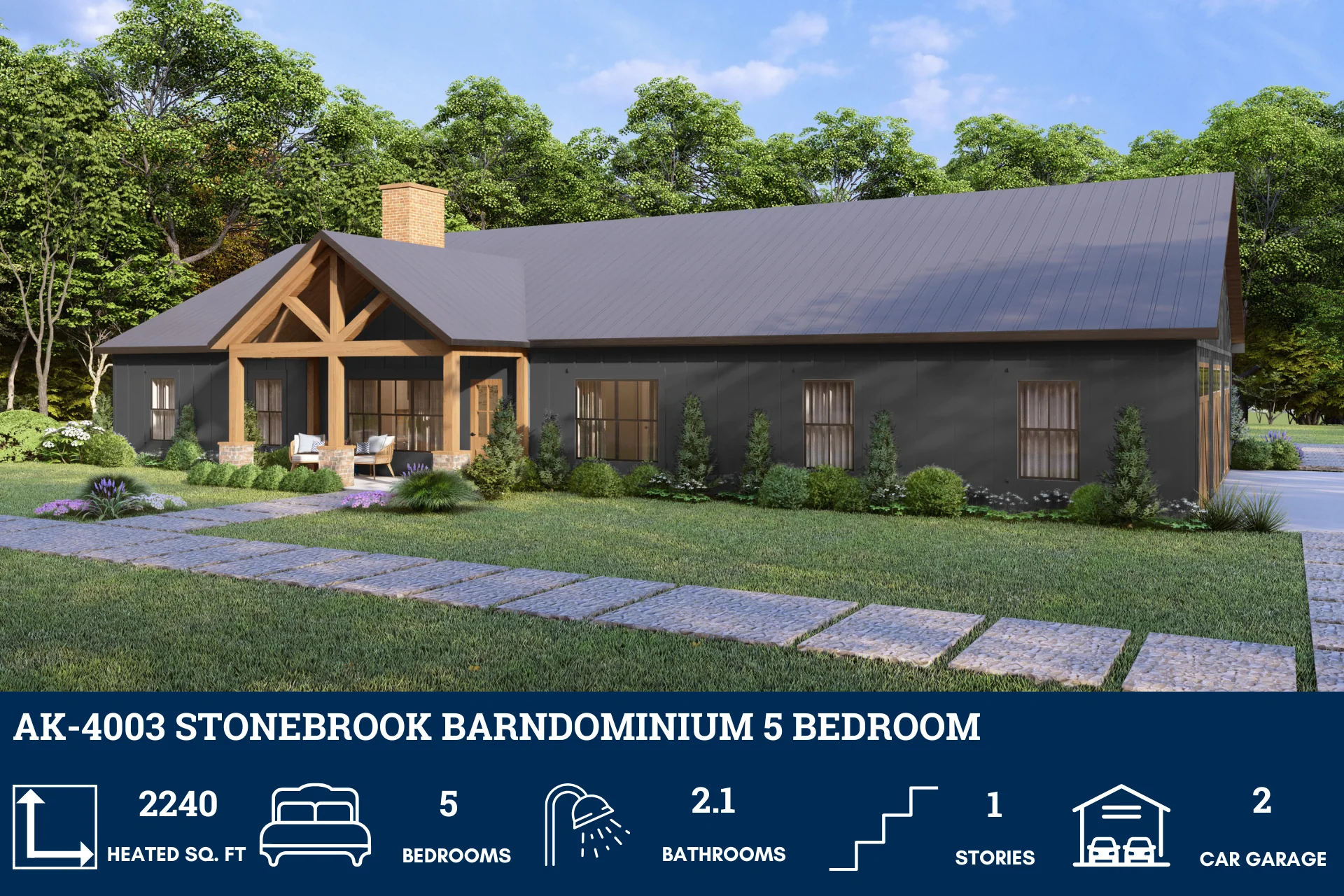 AK-4003 Stonebrook Barndominium House Plan - Image 3