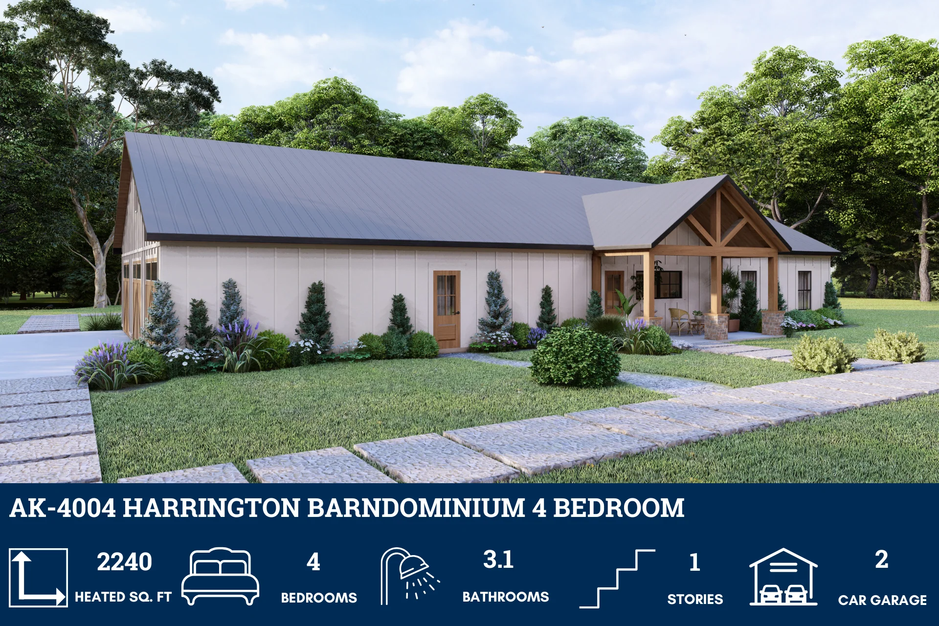 AK-4004 Harrington Barndominium House Plan - Image 3