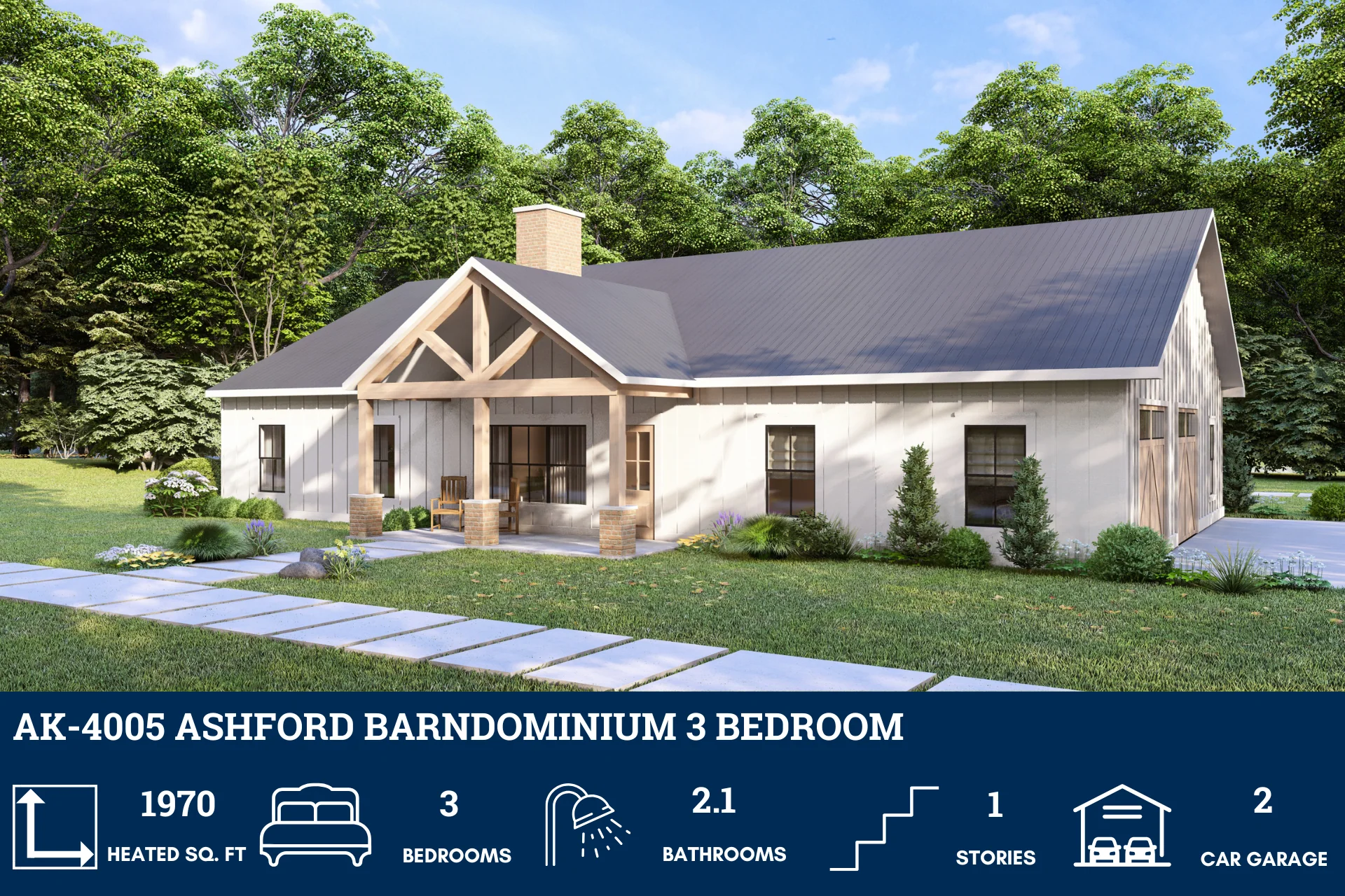 AK-4005 Ashford Barndominium House Plan - Image 3
