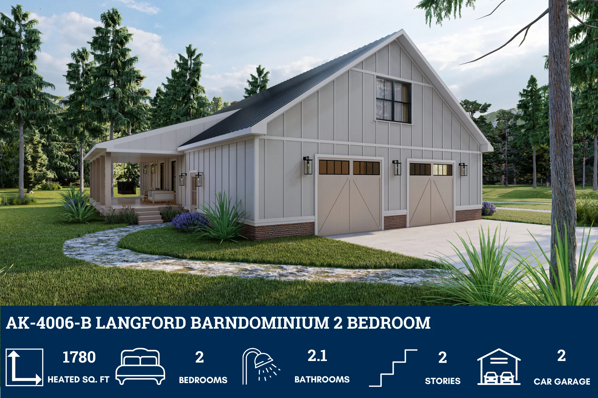 AK-4006-B Langford Barndominium House Plan - Image 3