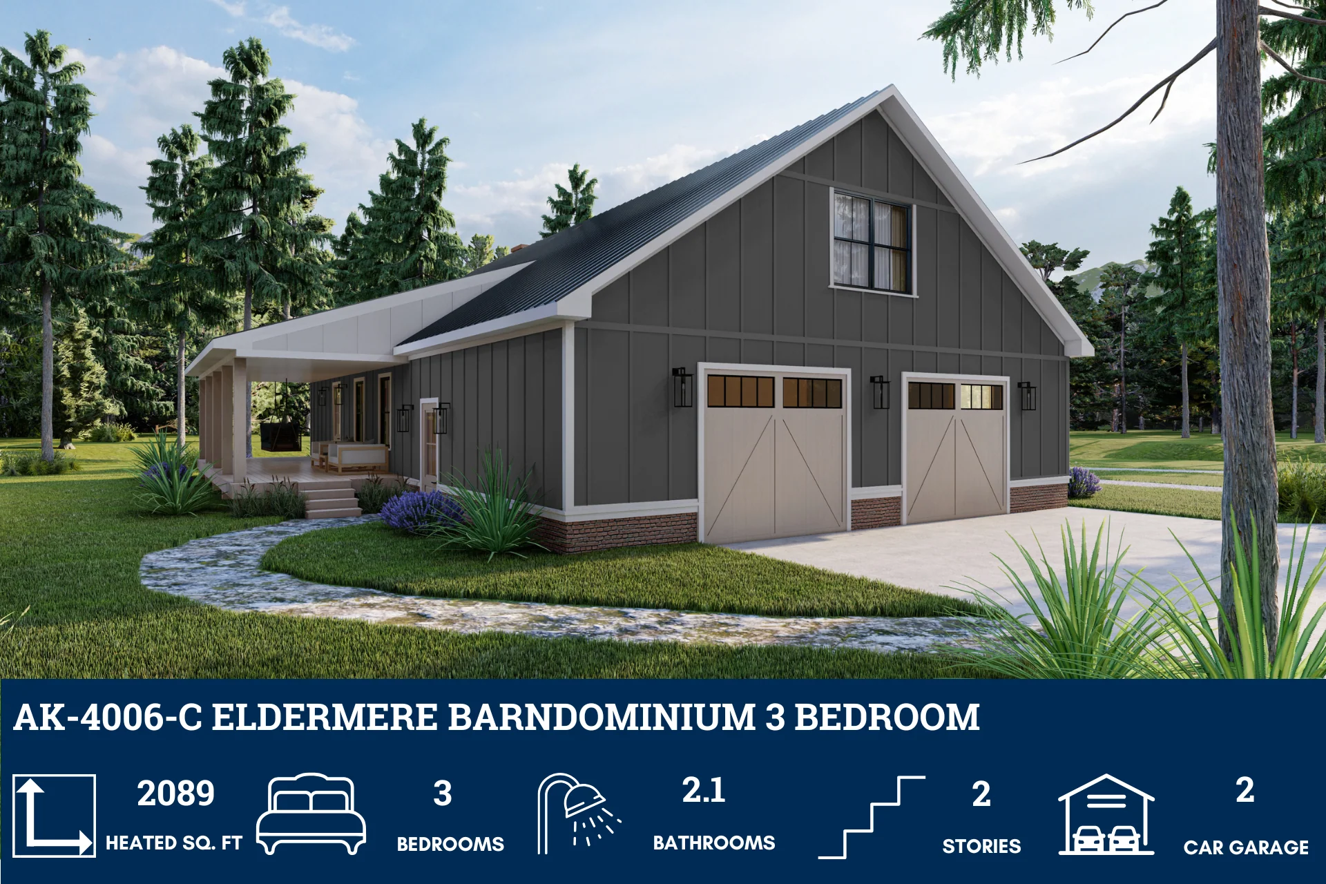AK-4006-C Eldermere Barndominium House Plan - Image 3