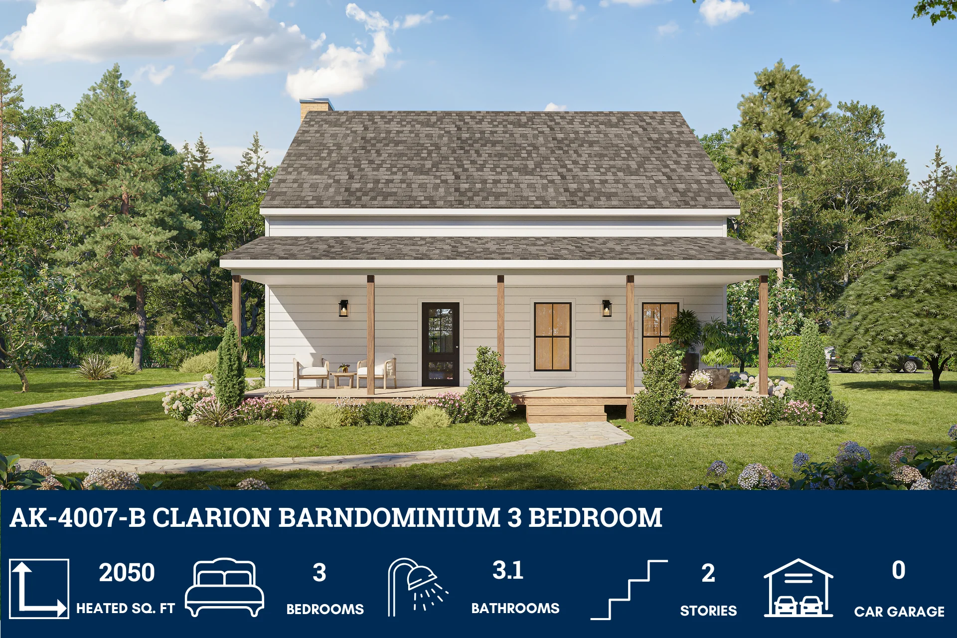 AK-4007-B Clarion Barndominium House Plan - Image 3