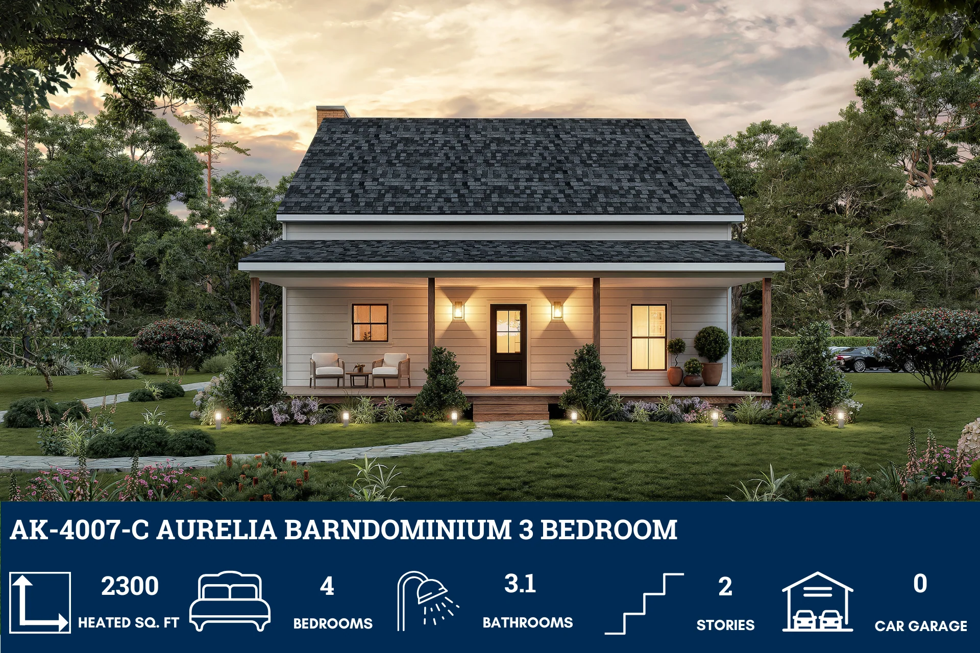 AK-4007-C Aurelia Barndominium House Plan - Image 3