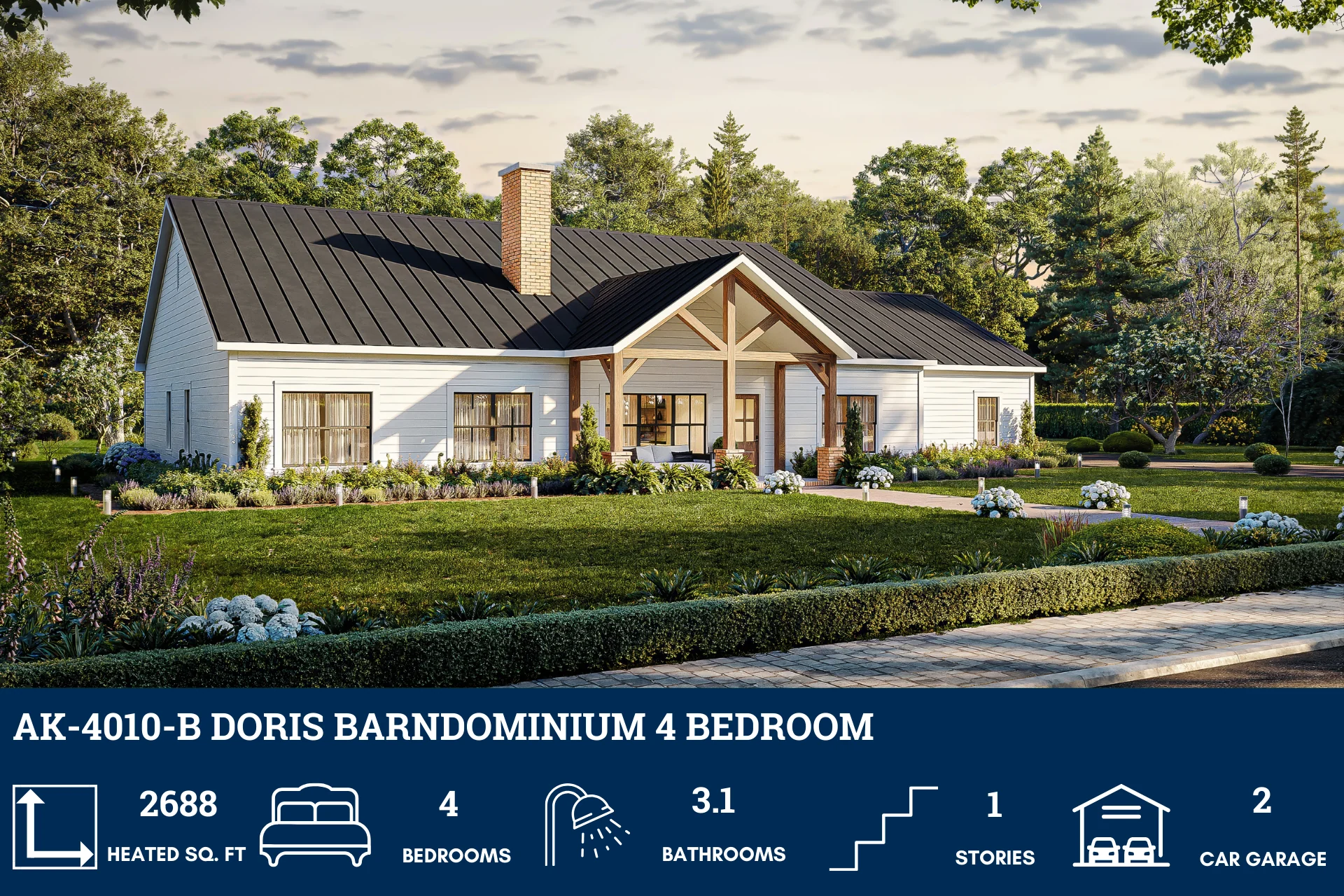 AK-4010-B Doris Barndominium House Plan - Image 2