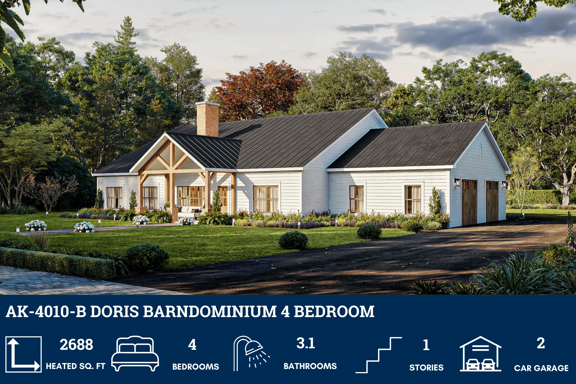 AK-4010-B Doris Barndominium House Plan - Image 3