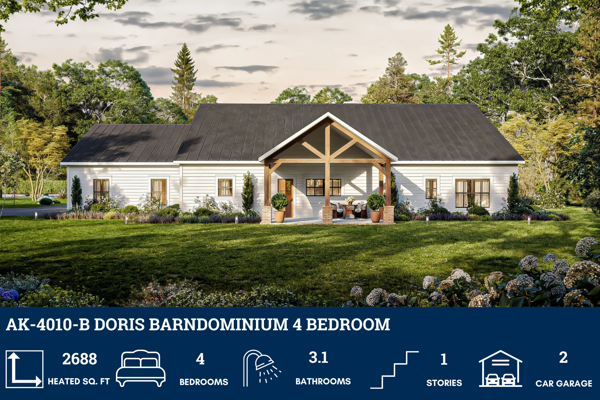 AK-4010-B Doris Barndominium House Plan - Image 4