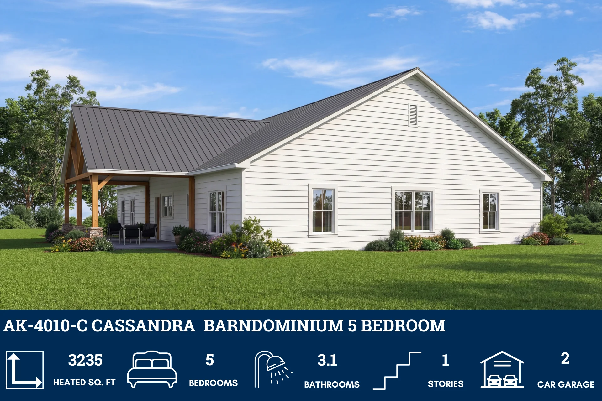 AK-4010-C Cassandra Barndominium House Plan - Image 3