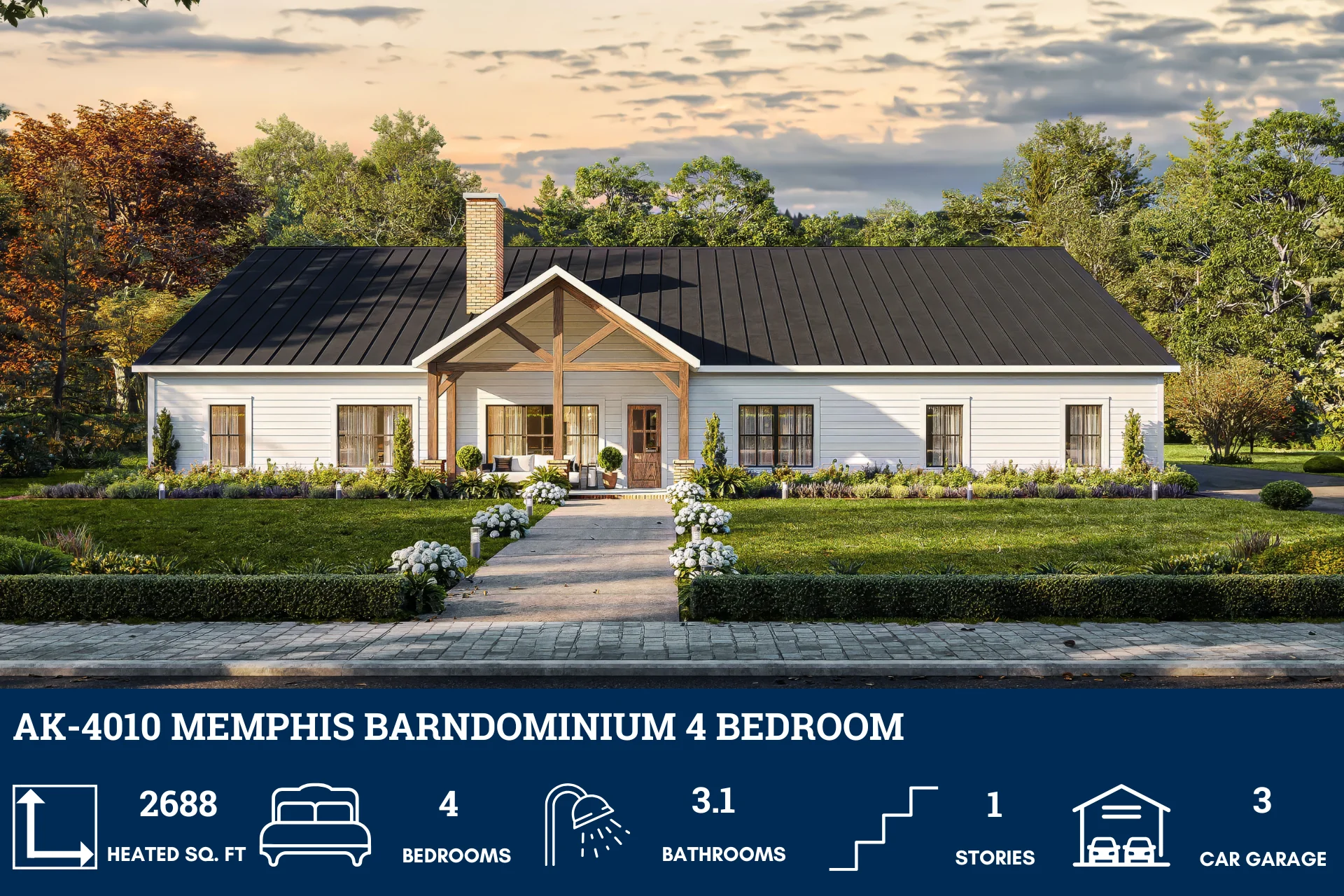 AK-4010 Memphis Barndominium House Plan - Image 2