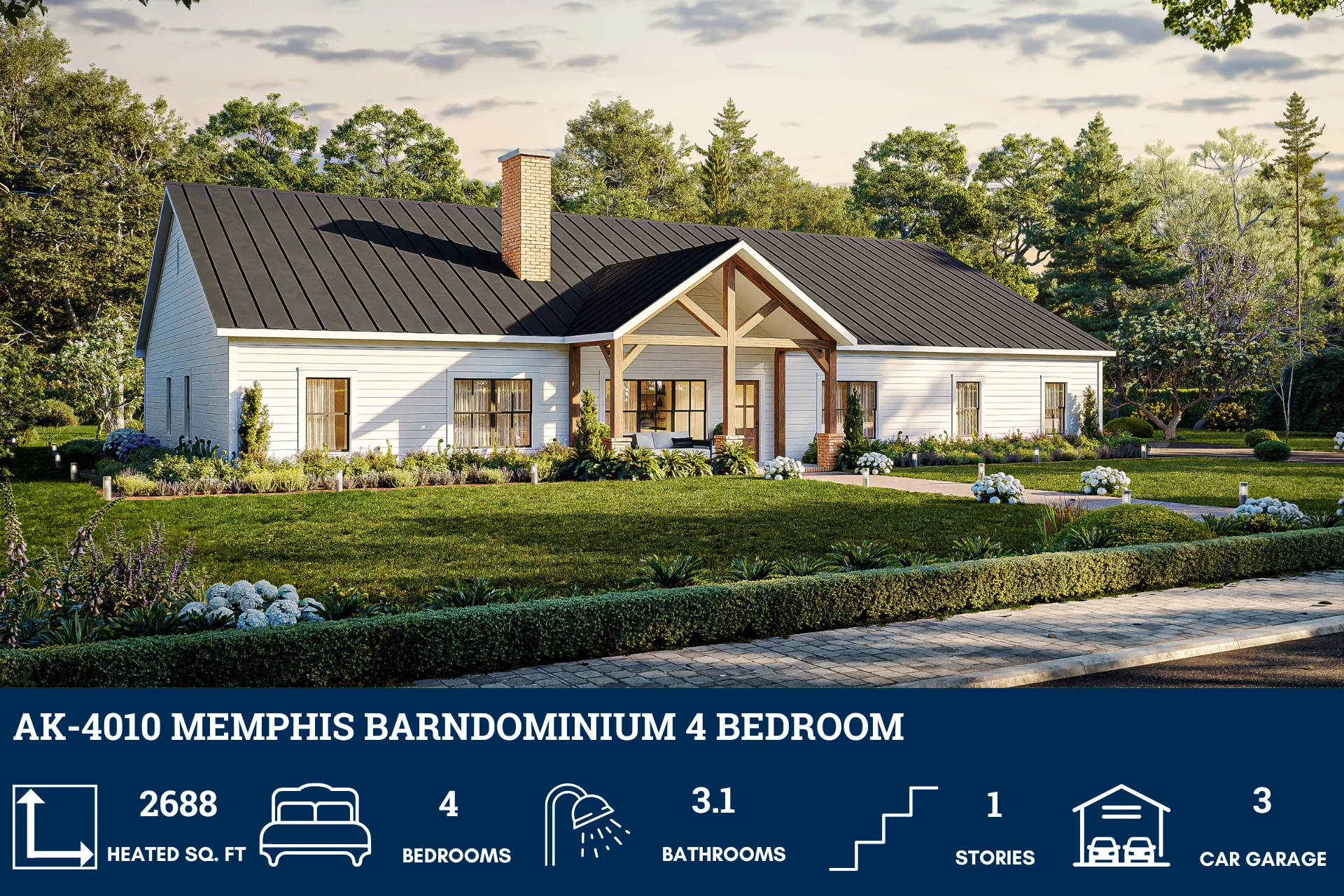 AK-4010 Memphis Barndominium House Plan - Image 3