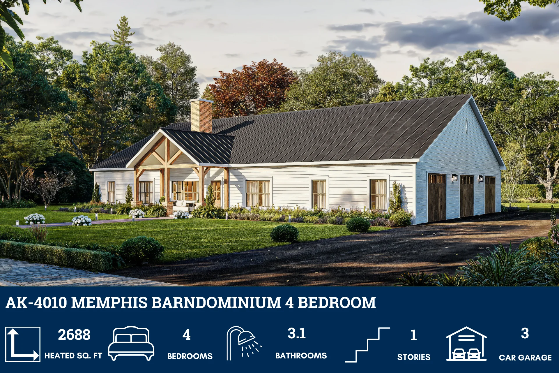 AK-4010 Memphis Barndominium House Plan - Image 4