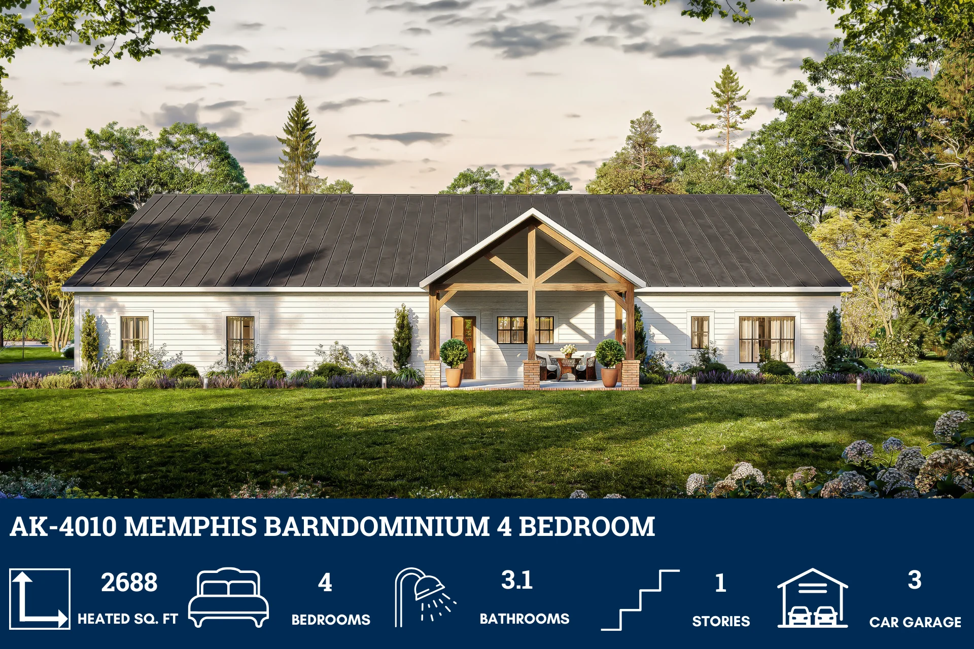 AK-4010 Memphis Barndominium House Plan - Image 5