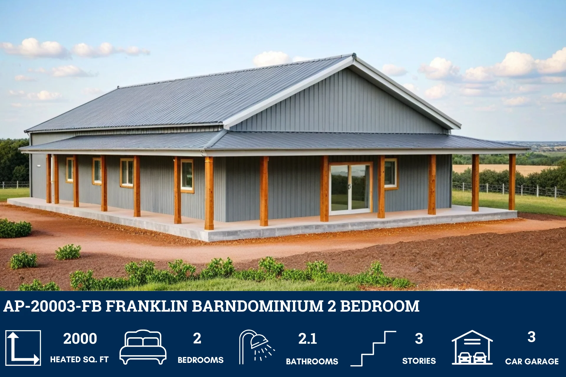 AP-20003-FB Franklin Barndominium House Plan - Image 3