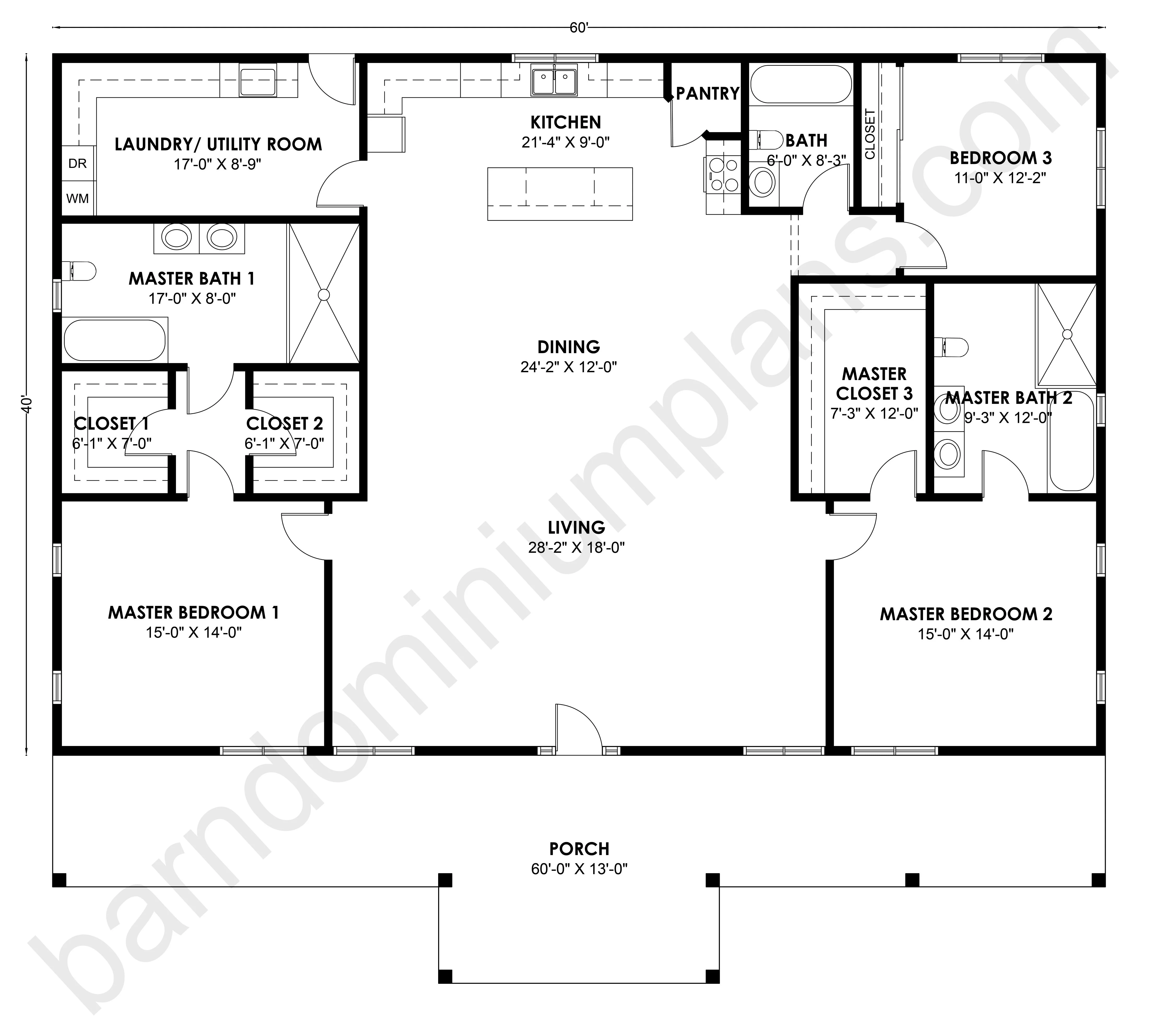 BCO-40002-M Barndominium House Plan - Image 4