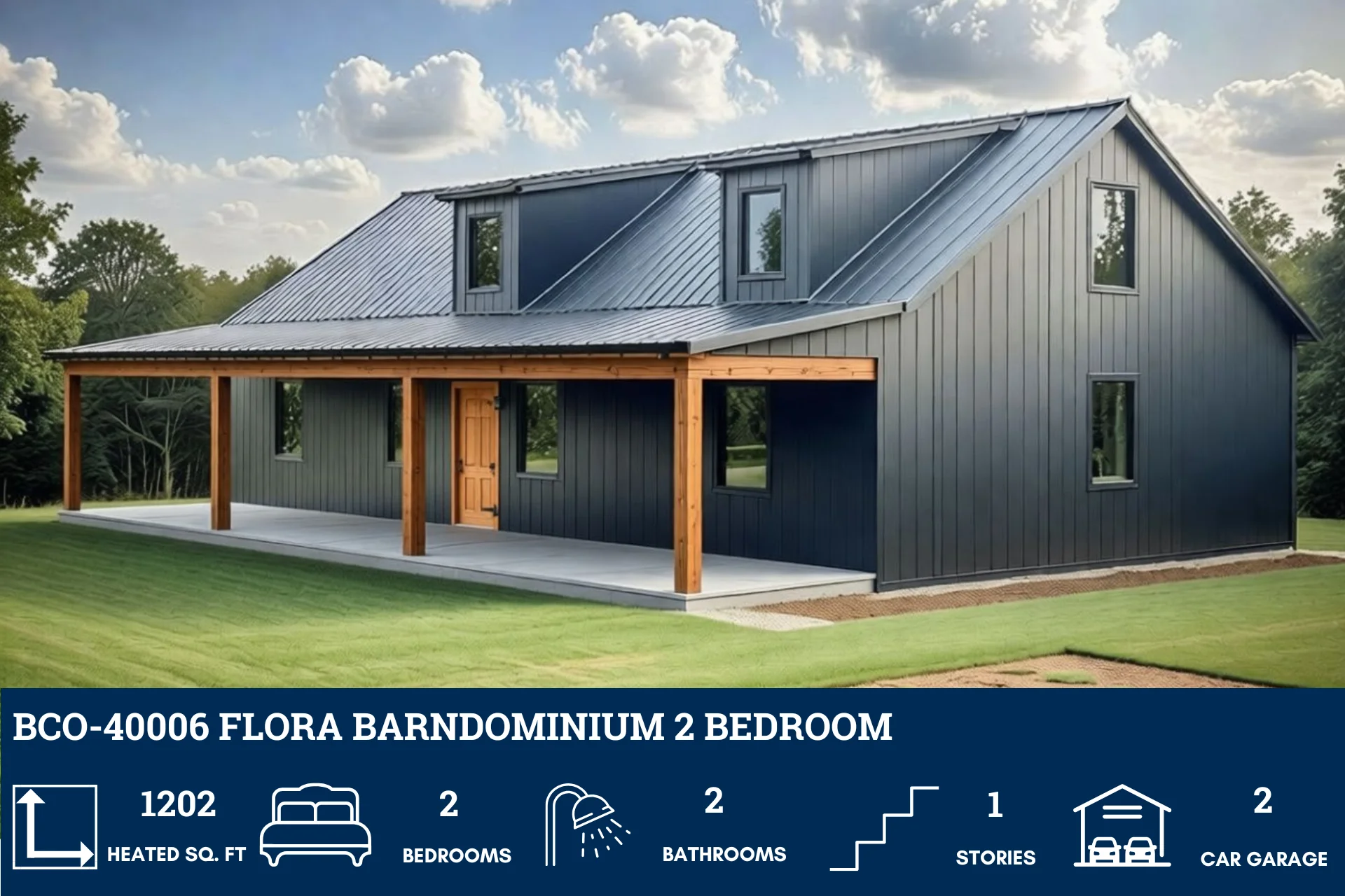 BCO-40006 Flora Barndominium House Plan - Image 3