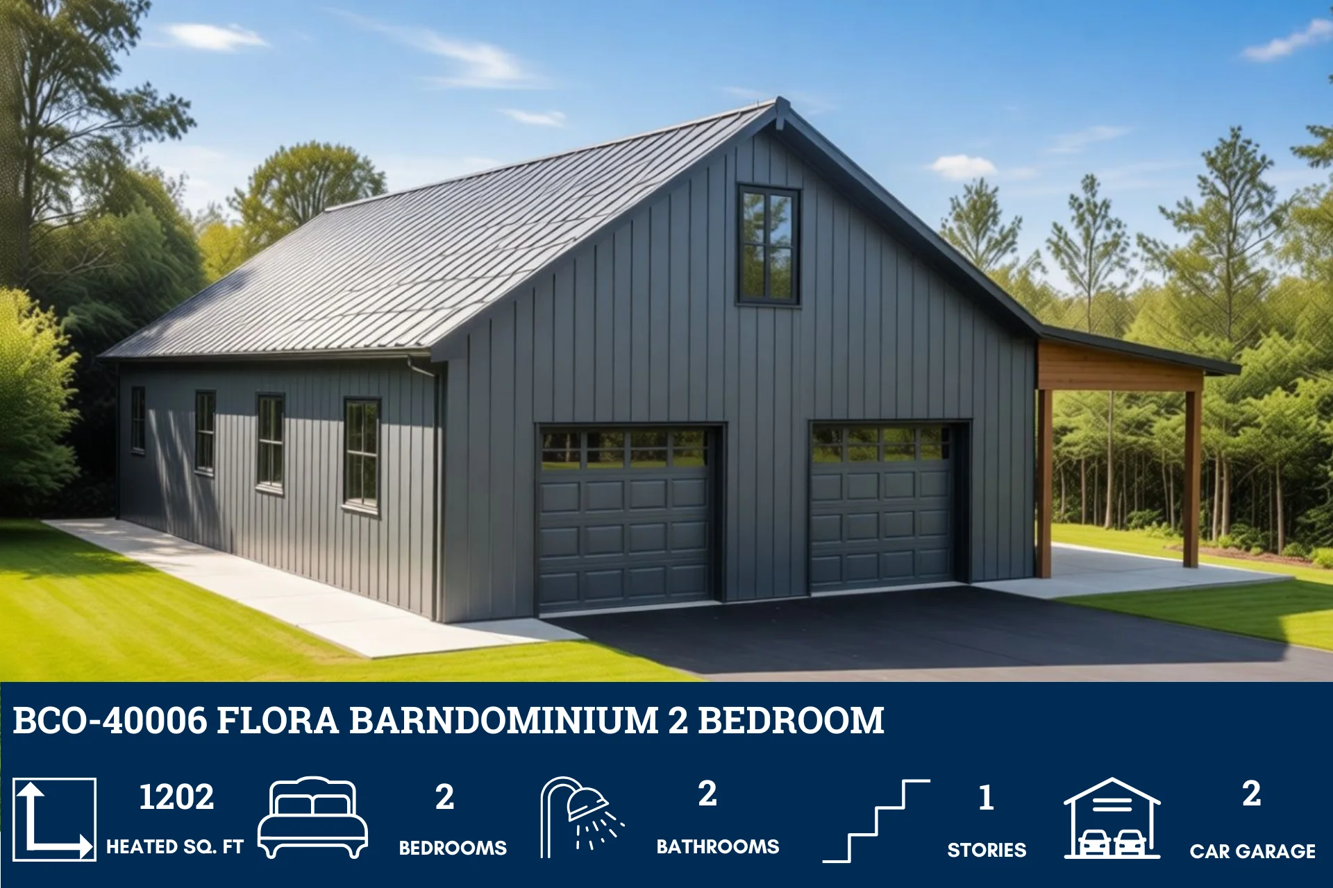 BCO-40006 Flora Barndominium House Plan - Image 4