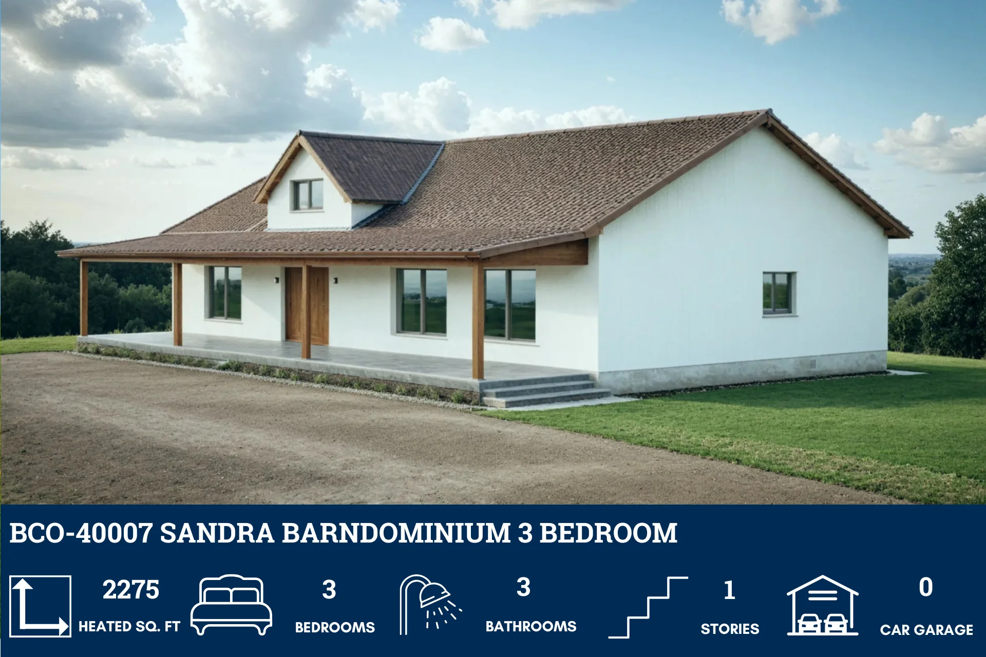 BCO-40007 Sandra Barndominium House Plan - Image 4