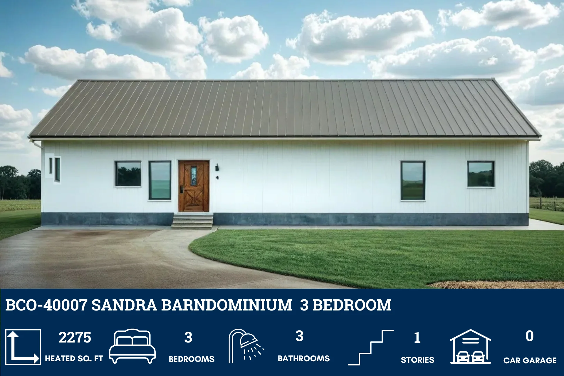 BCO-40007 Sandra Barndominium House Plan - Image 5