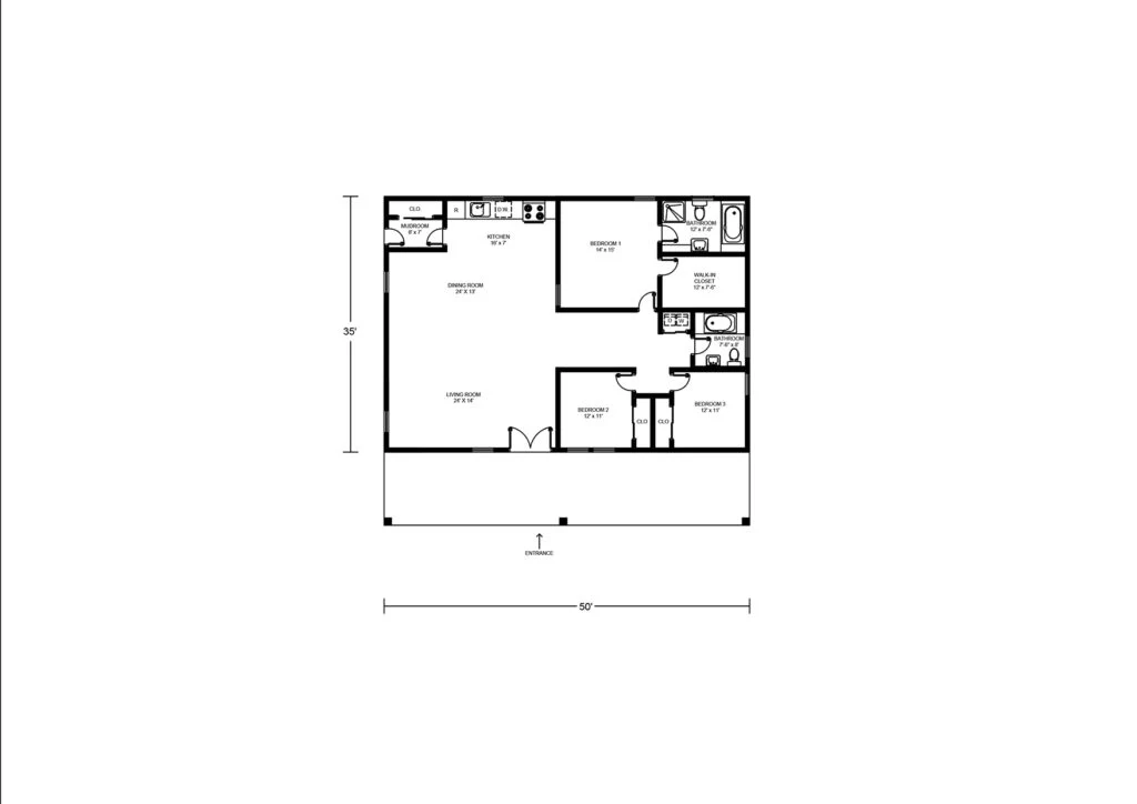 BCO-40008 Barndominium House Plan - Image 2