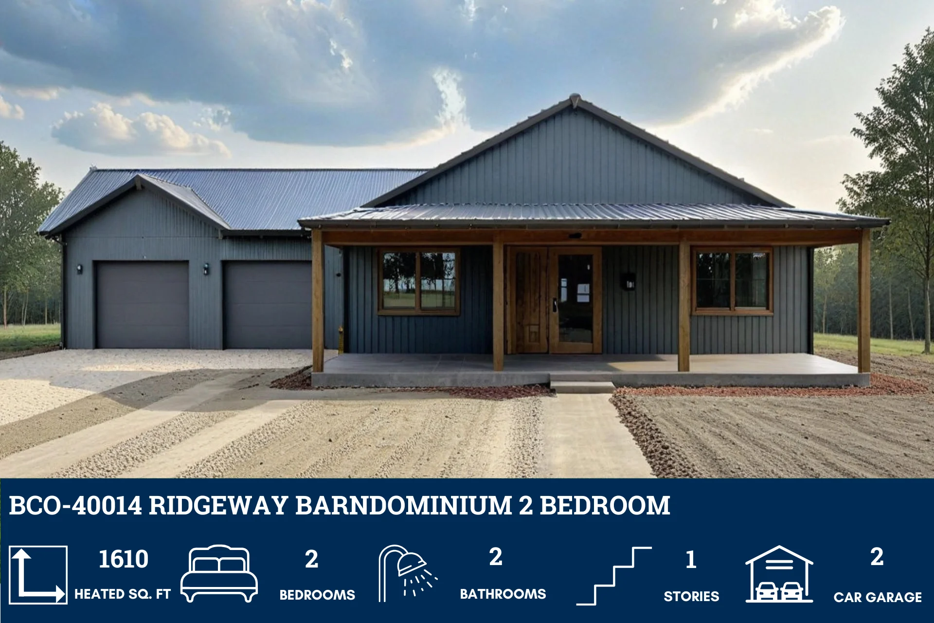 BCO-40014 Ridgeway Barndominium House Plan - Image 2