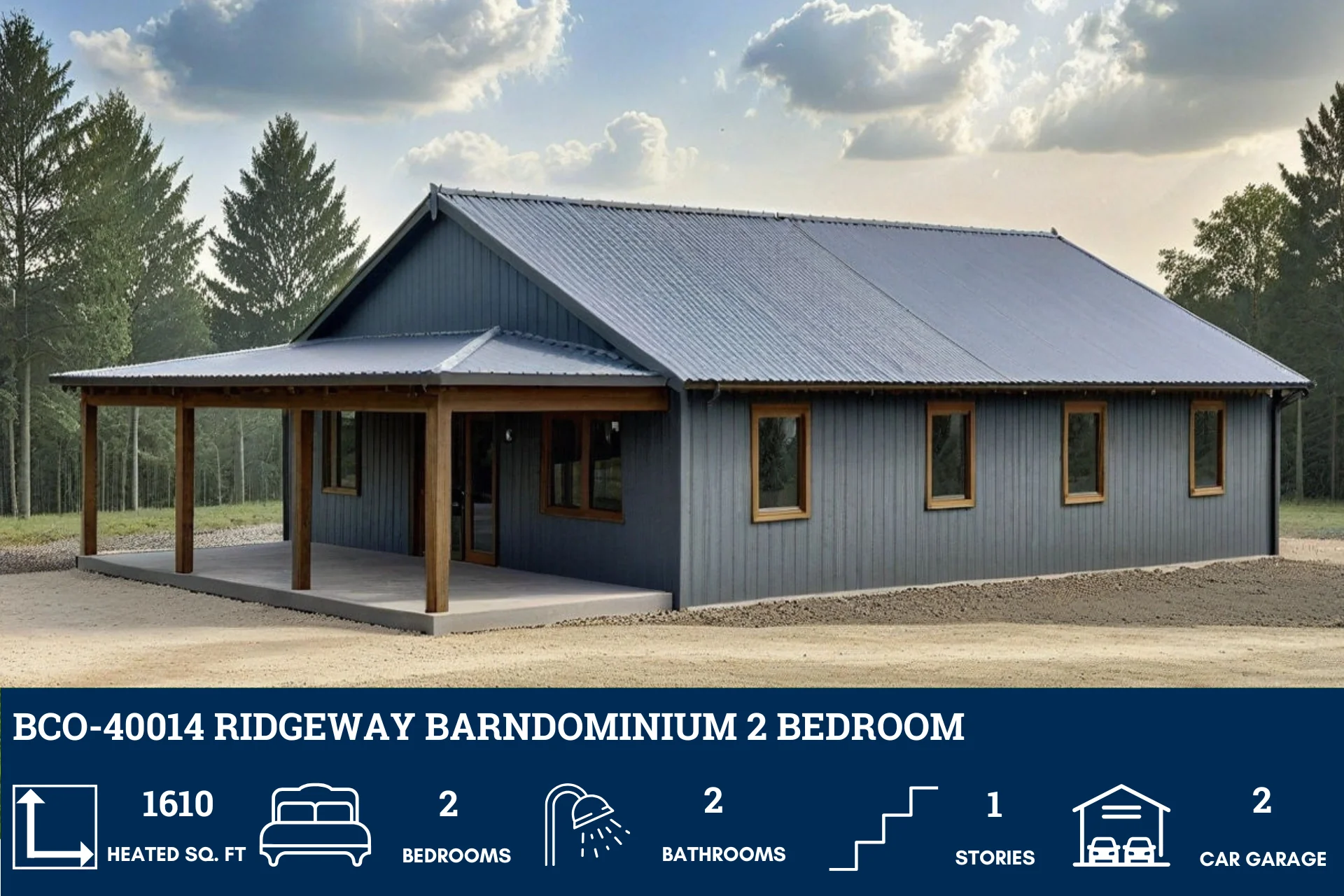 BCO-40014 Ridgeway Barndominium House Plan - Image 3