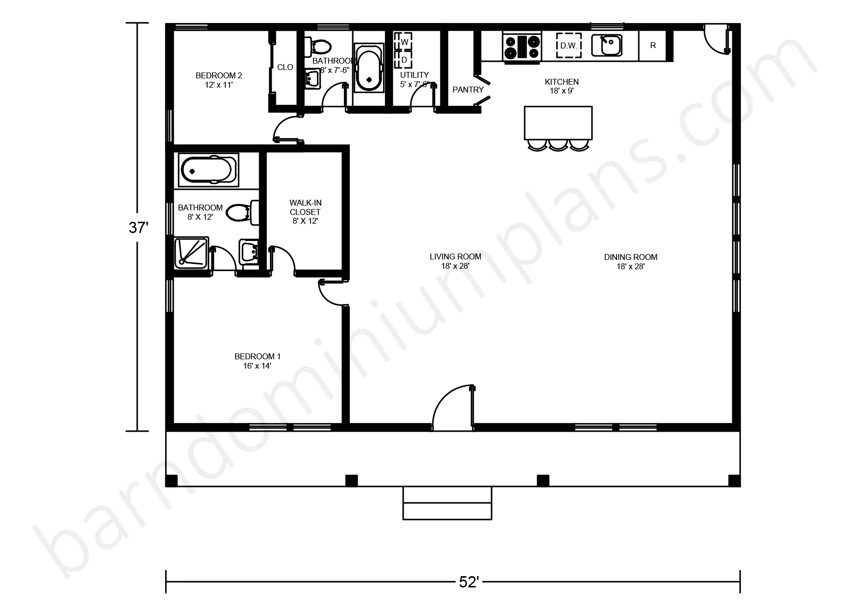 BCO-40022 Barndominium House Plan - Image 2