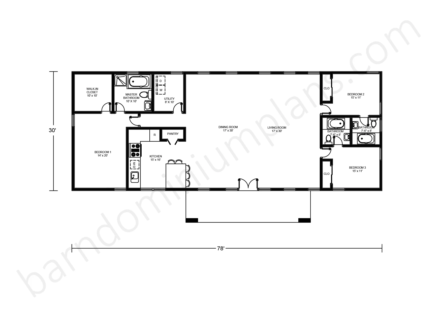 BCO-40023 Barndominium House Plan - Image 2