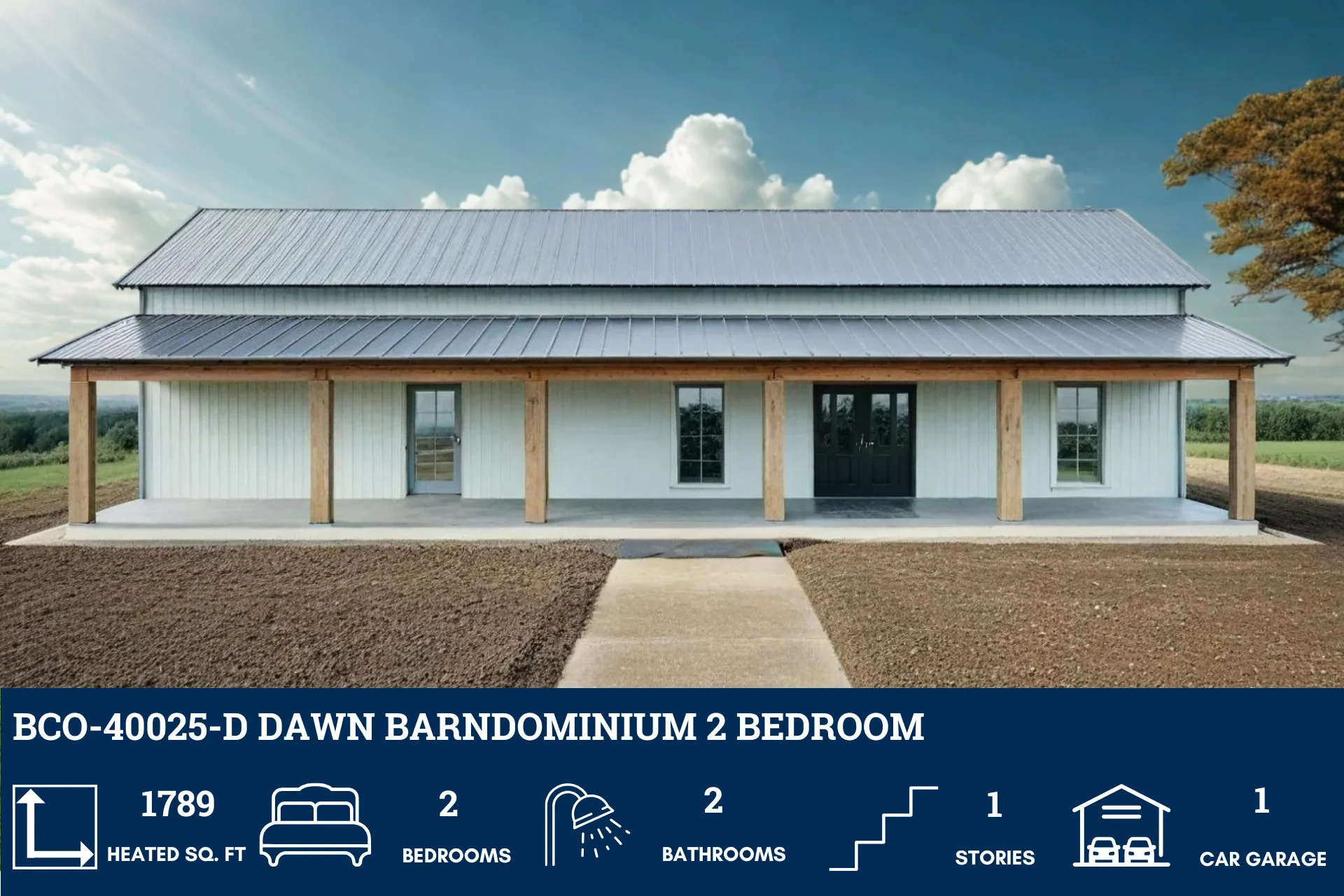 BCO-40025-D Dawn Barndominium House Plan - Image 2