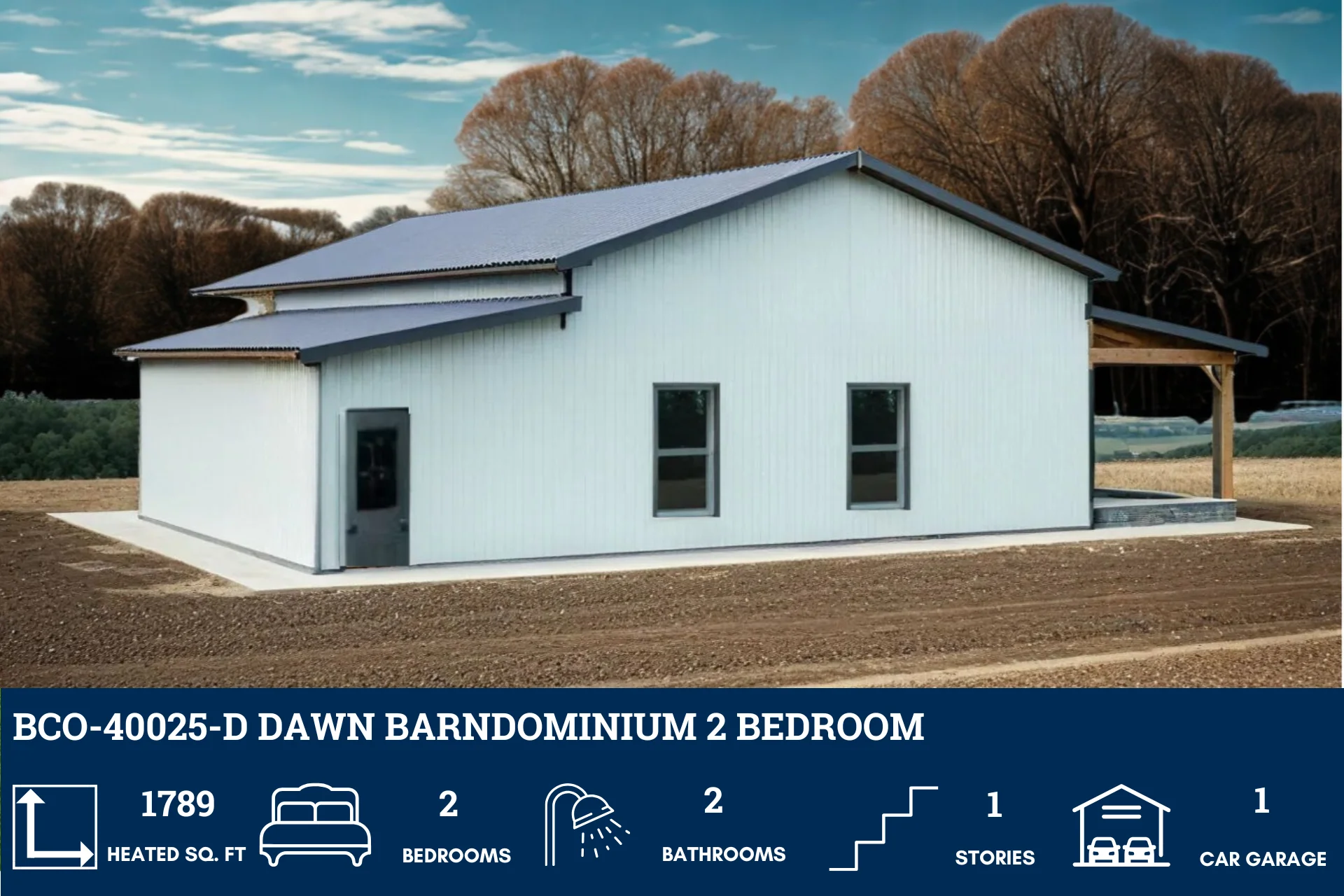 BCO-40025-D Dawn Barndominium House Plan - Image 4