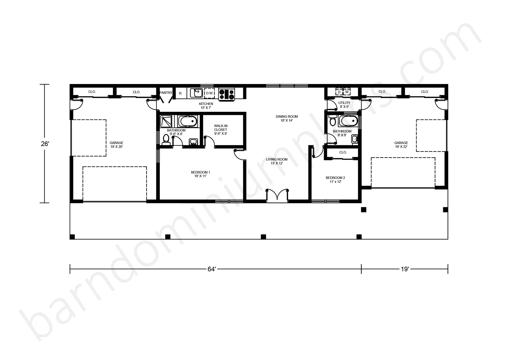 BCO-40030 Barndominium House Plan - Image 2