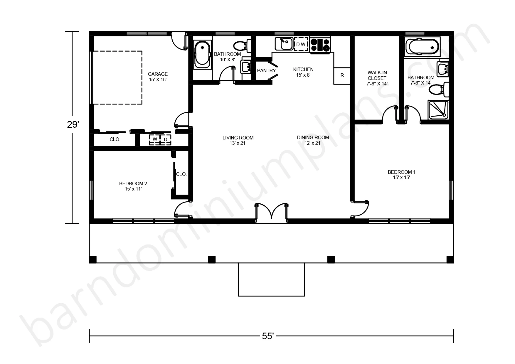 BCO-40032 Barndominium House Plan - Image 2