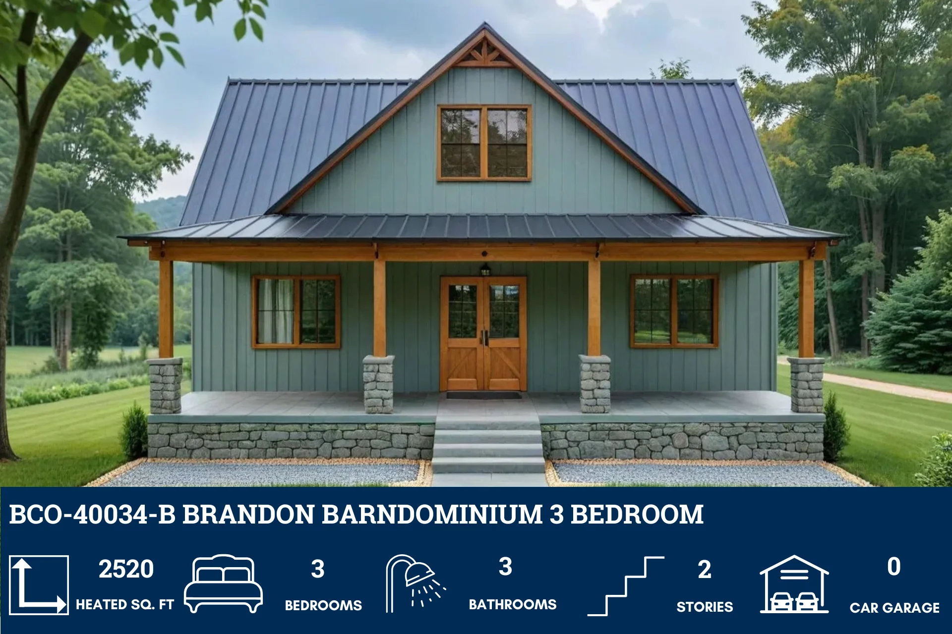 BCO-40034-B Brandon Barndominium House Plan - Image 2