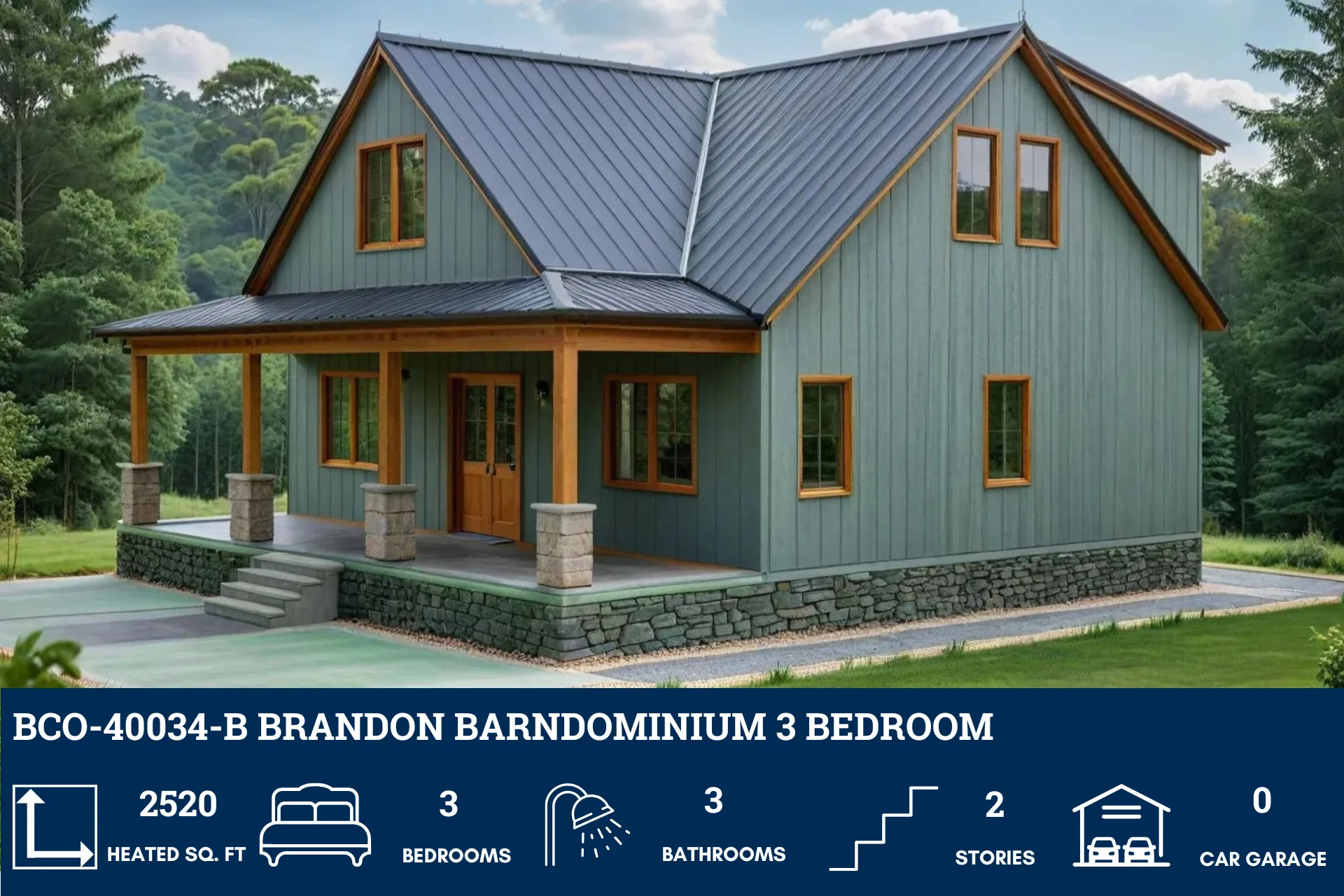 BCO-40034-B Brandon Barndominium House Plan - Image 3