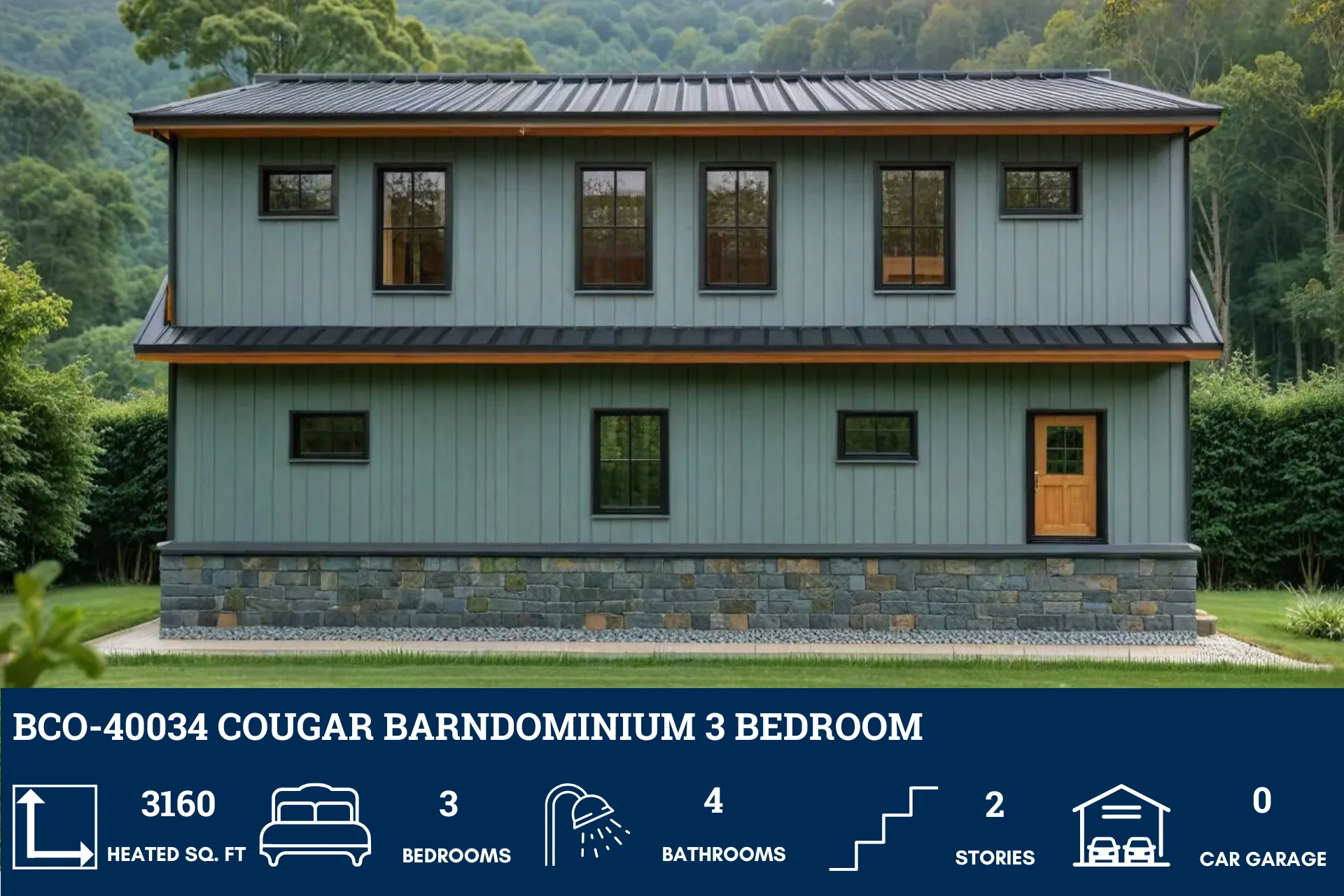 BCO-40034 Cougar Barndominium House Plan - Image 4