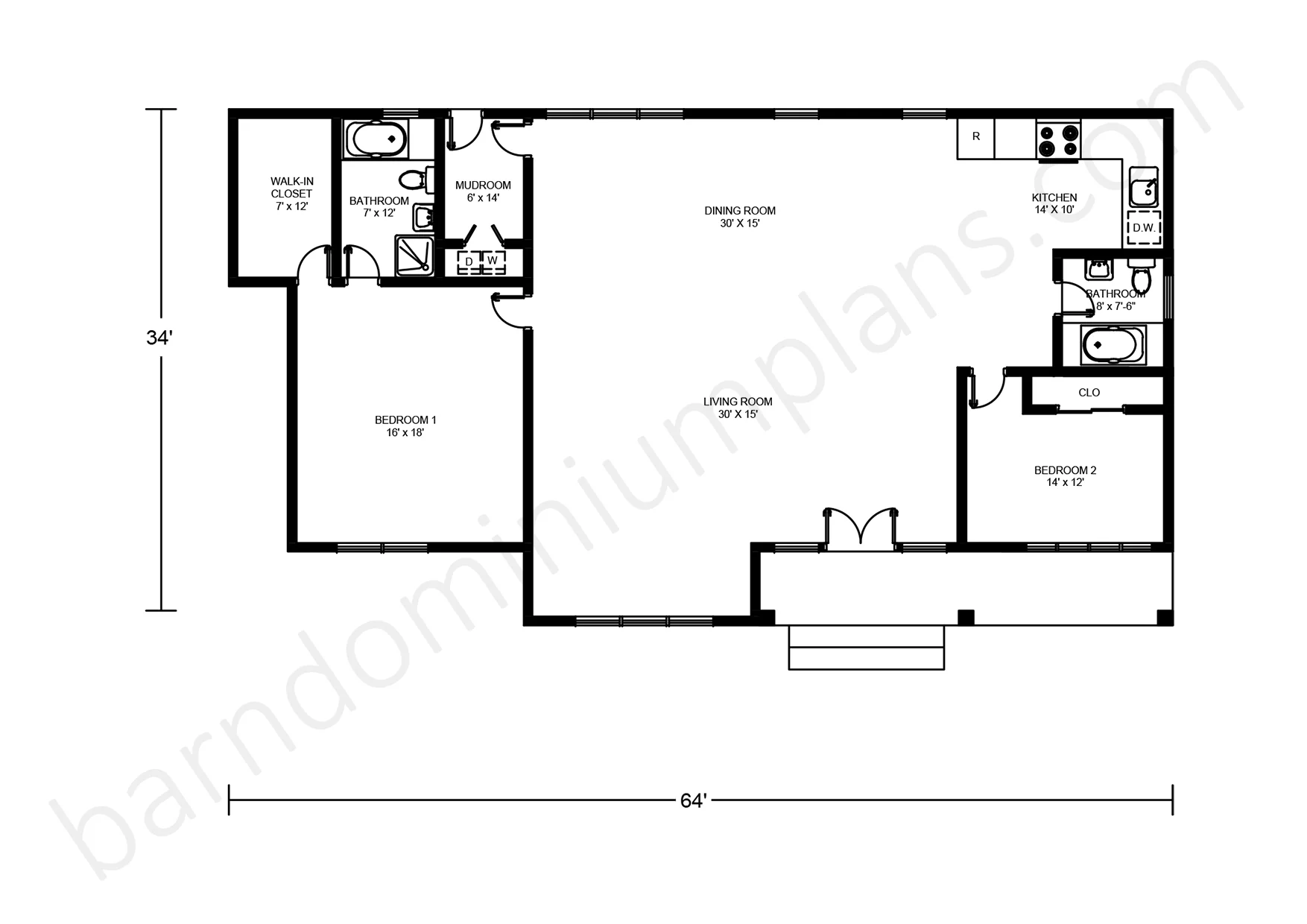 BCO-40040 Barndominium House Plan - Image 2