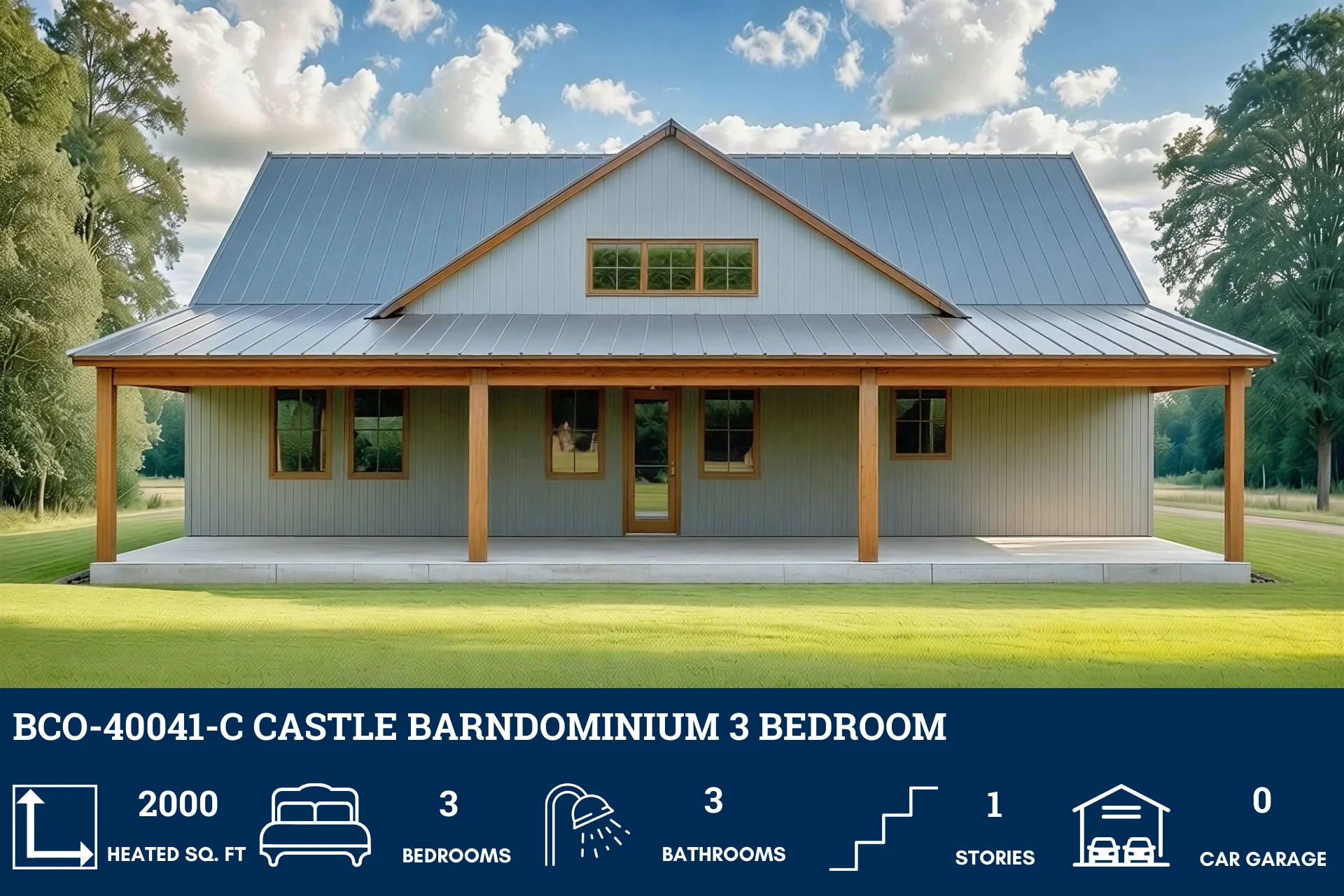 BCO-40041-C Castle Barndominium House Plan - Image 2