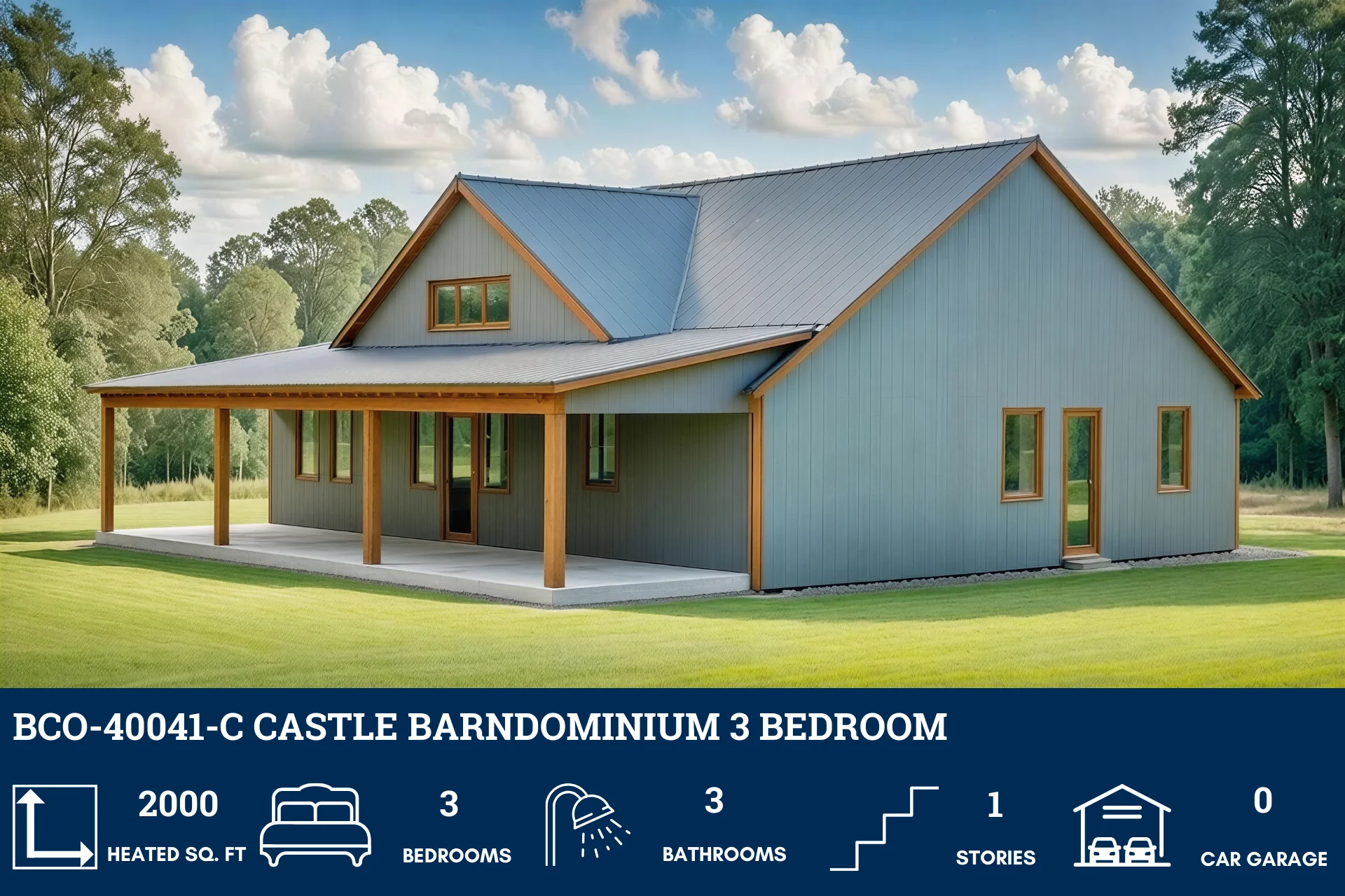 BCO-40041-C Castle Barndominium House Plan - Image 3