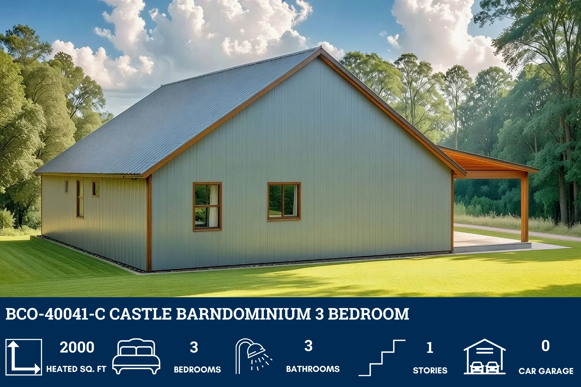 BCO-40041-C Castle Barndominium House Plan - Image 4