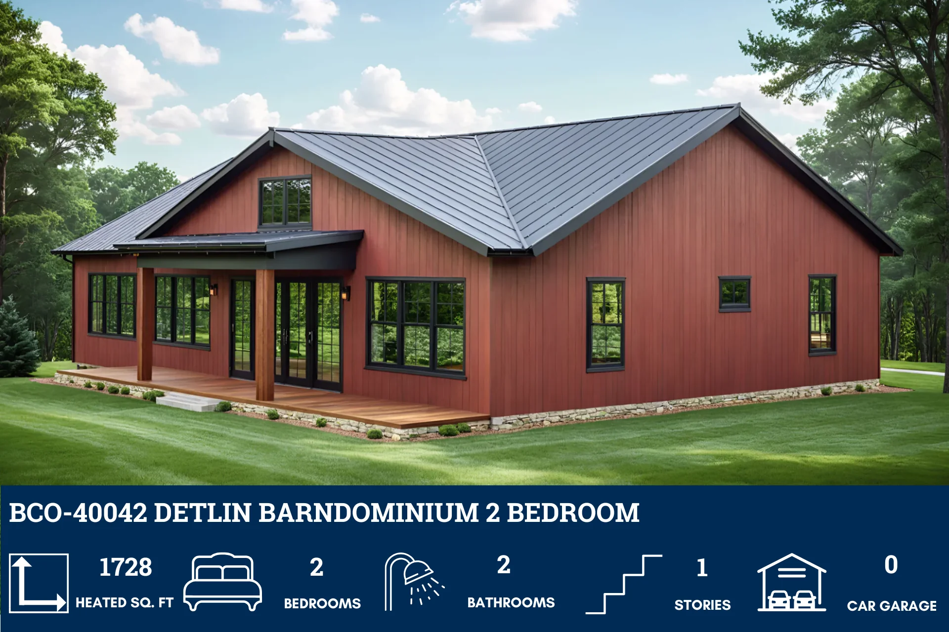 BCO-40042 Detlin Barndominium House Plan - Image 3