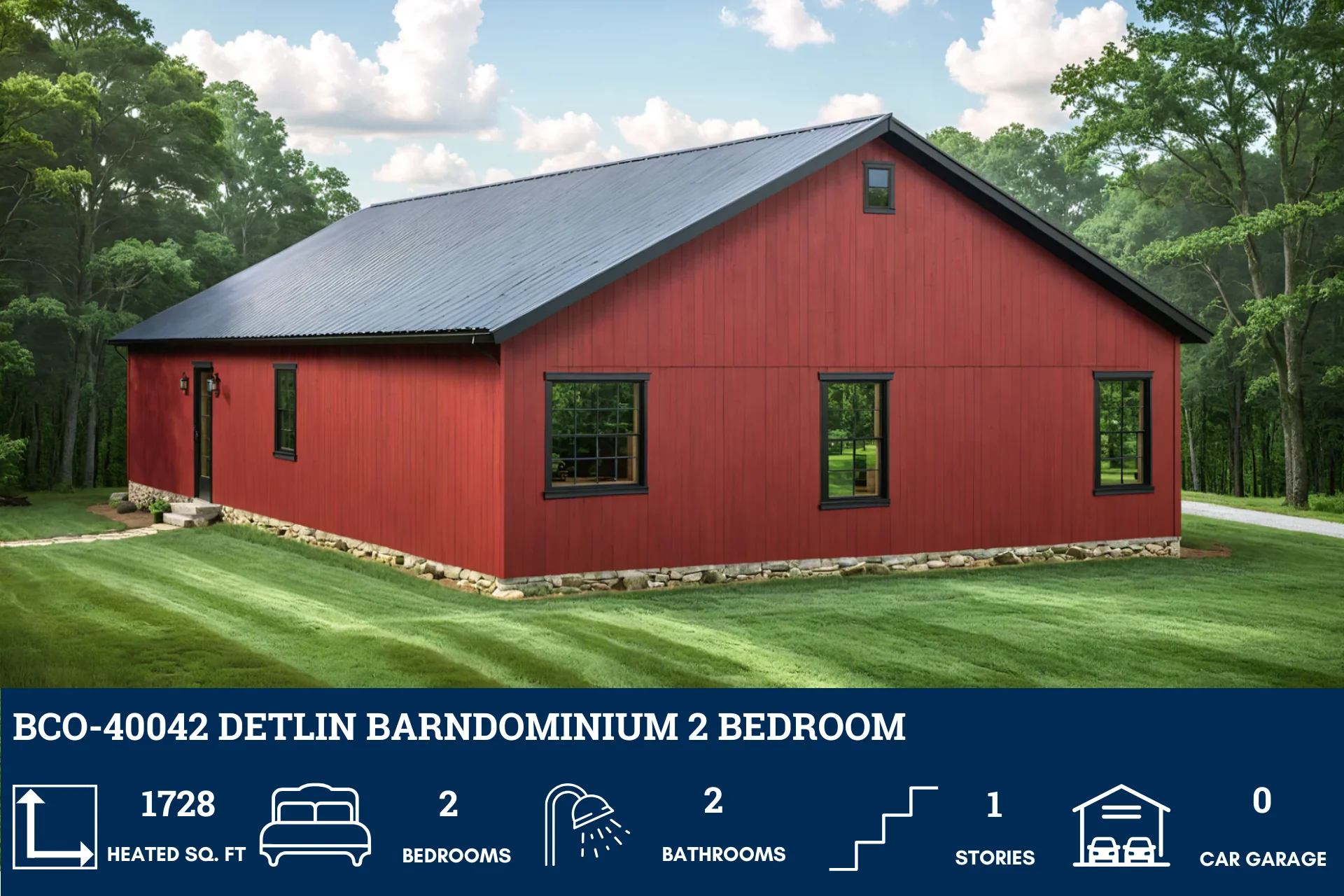 BCO-40042 Detlin Barndominium House Plan - Image 5