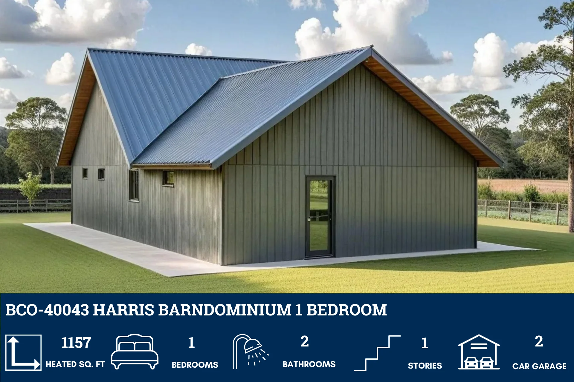 BCO-40043 Harris Barndominium House Plan - Image 3