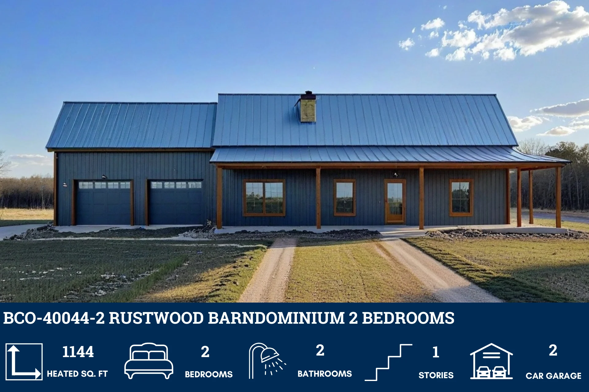 BCO-40044-2 Rustwood Barndominium House Plan - Image 2