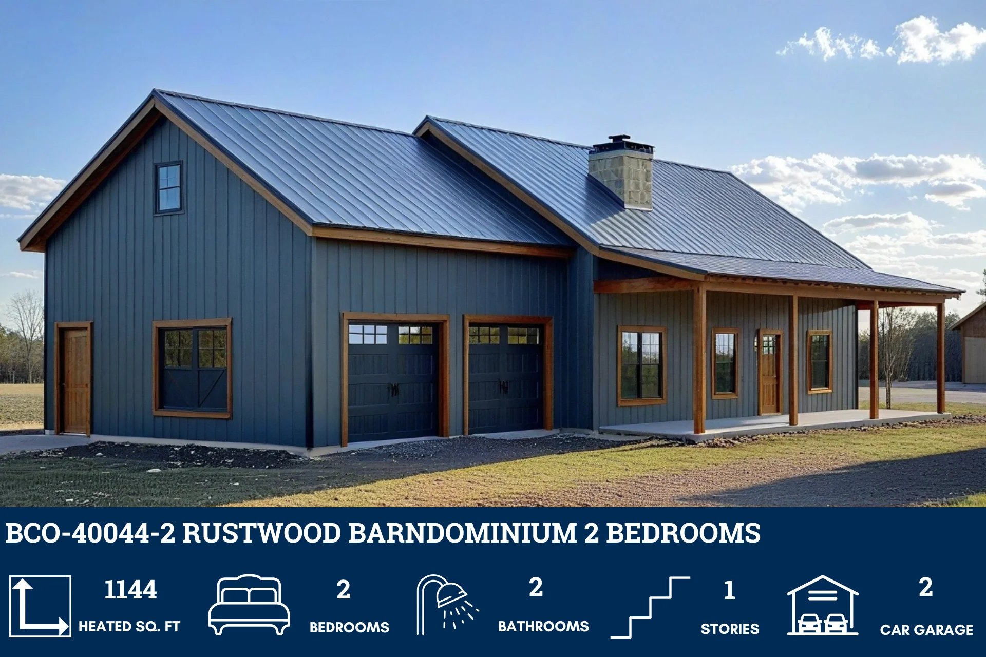 BCO-40044-2 Rustwood Barndominium House Plan - Image 4