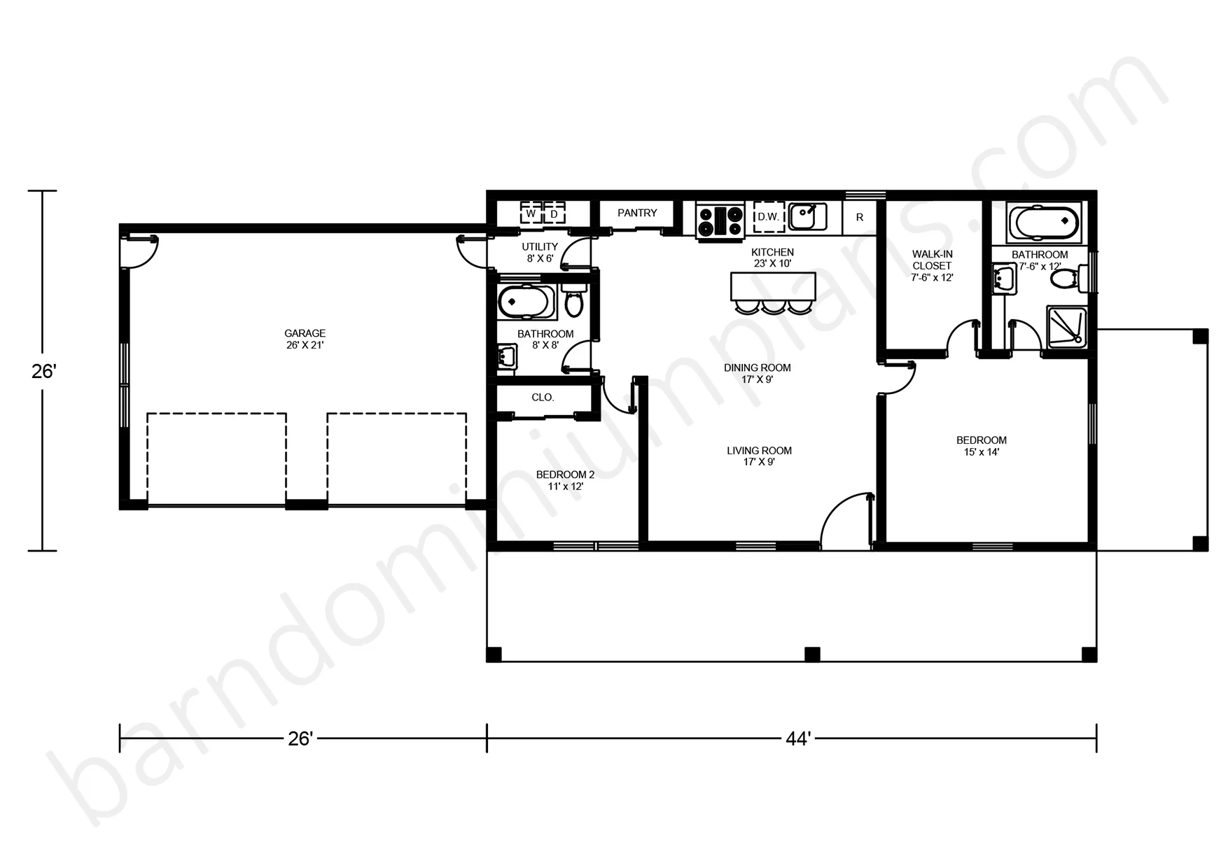 BCO-40044 Barndominium House Plan - Image 2