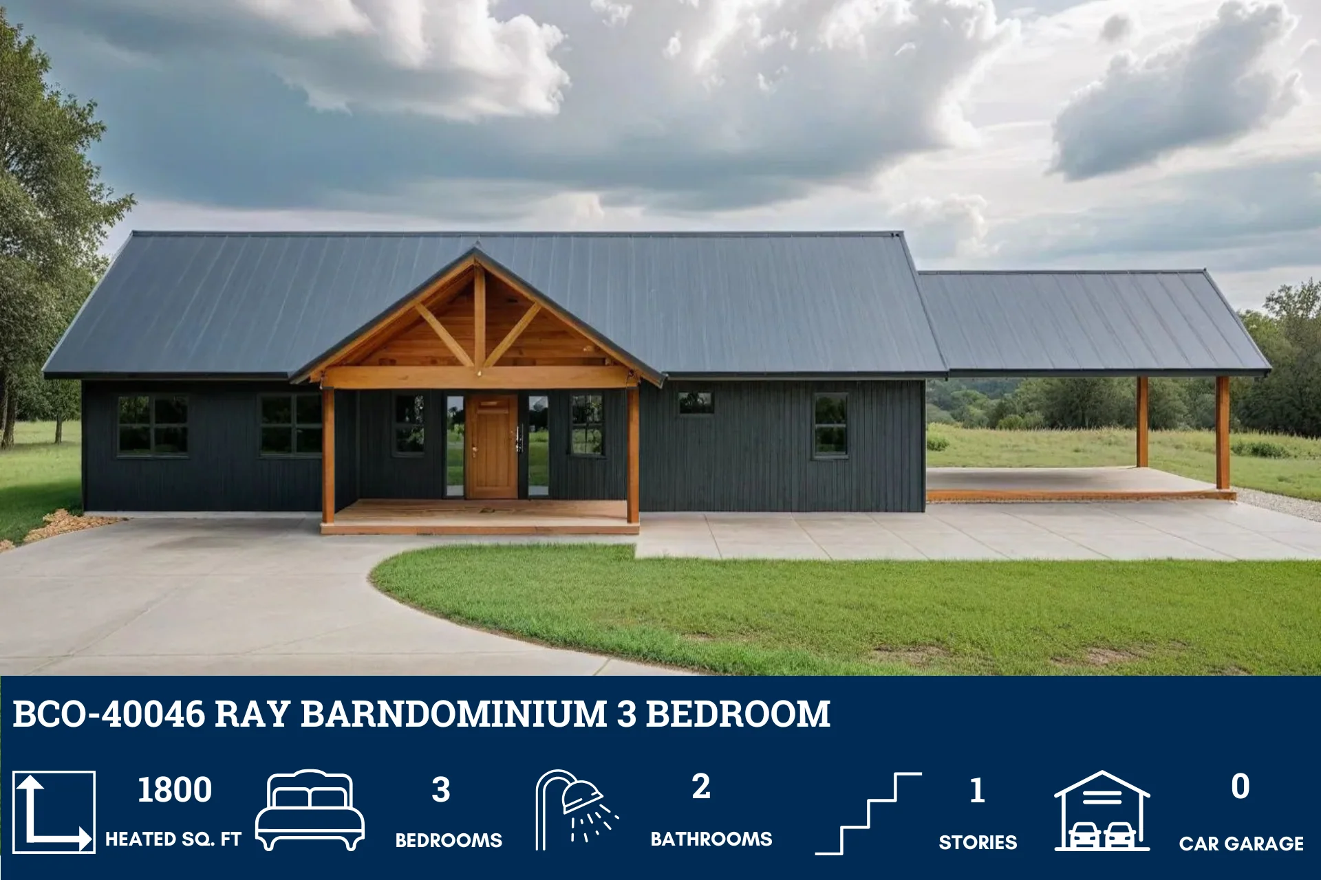 BCO-40046 Ray Barndominium House Plan - Image 3