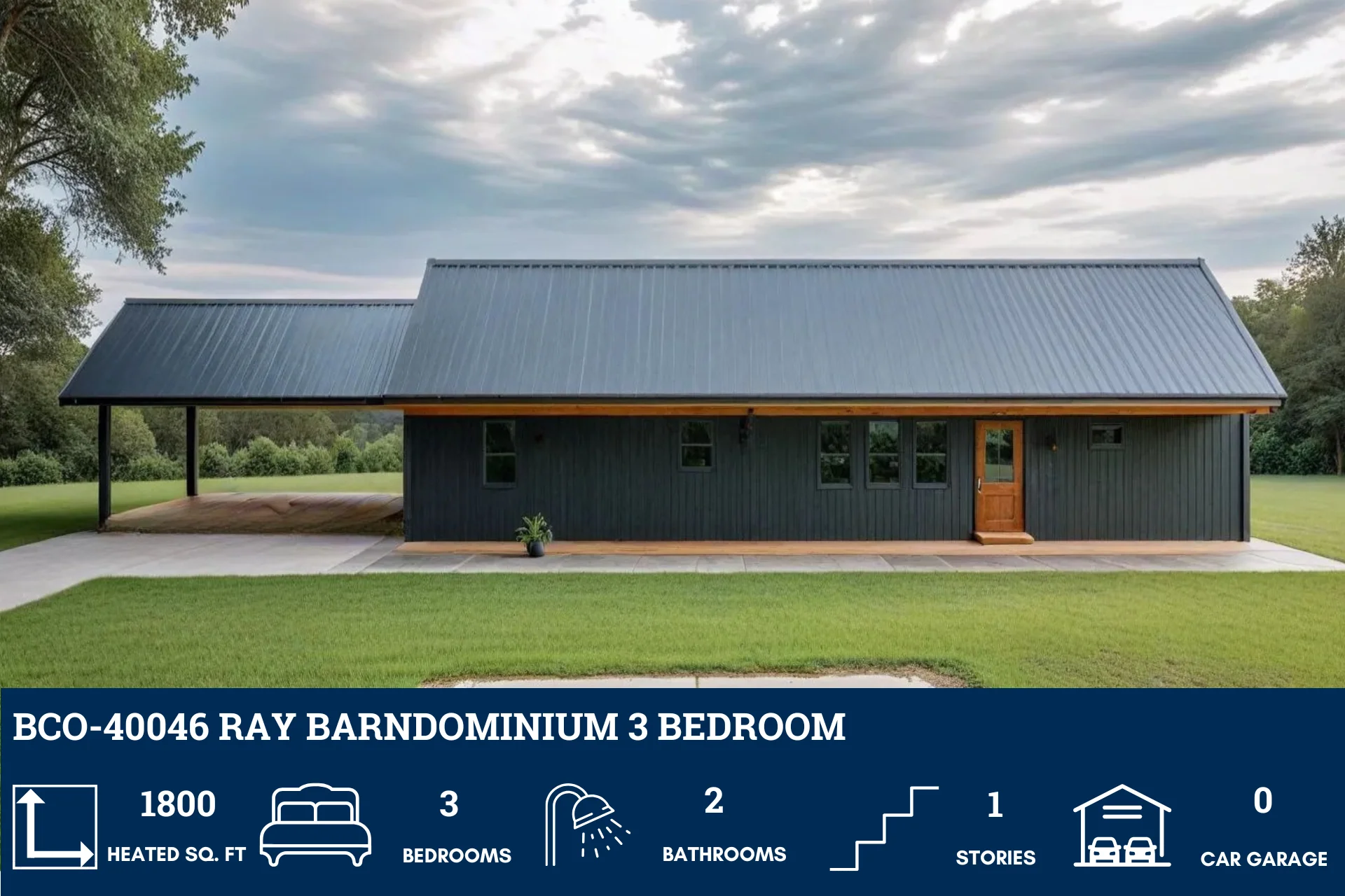 BCO-40046 Ray Barndominium House Plan - Image 5
