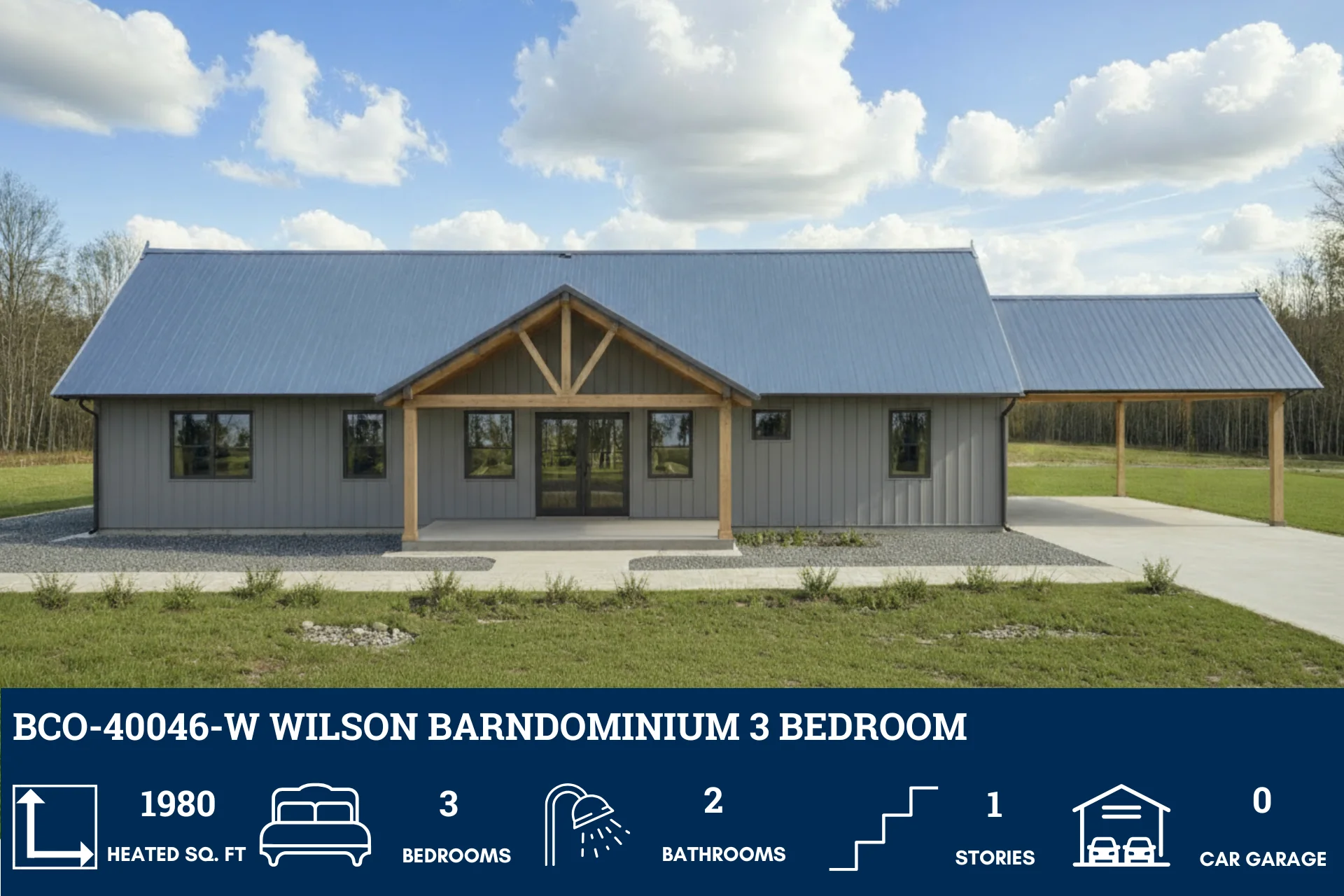 BCO-40046-W Wilson Barndominium House Plan - Image 2