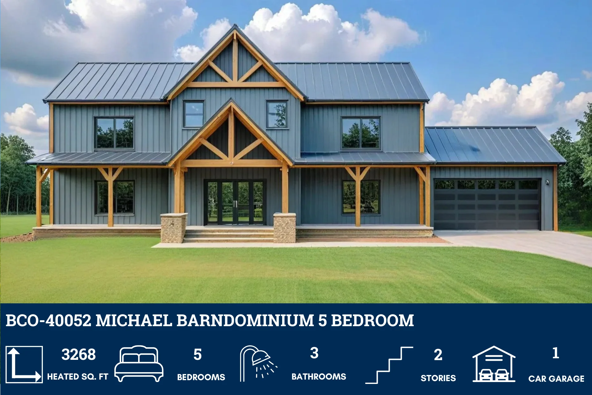 BCO-40052 Michael Barndominium House Plan - Image 3