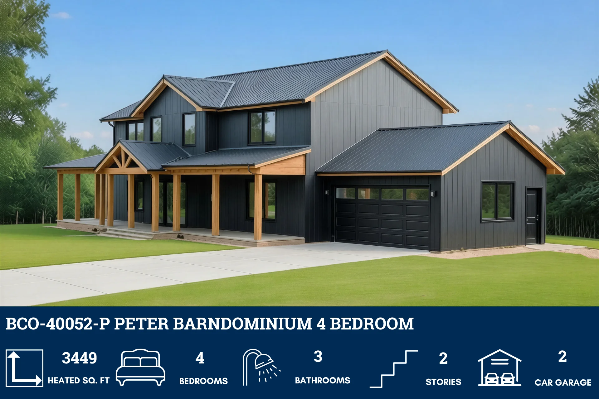 BCO-40052-P Peter Barndominium House Plan - Image 2