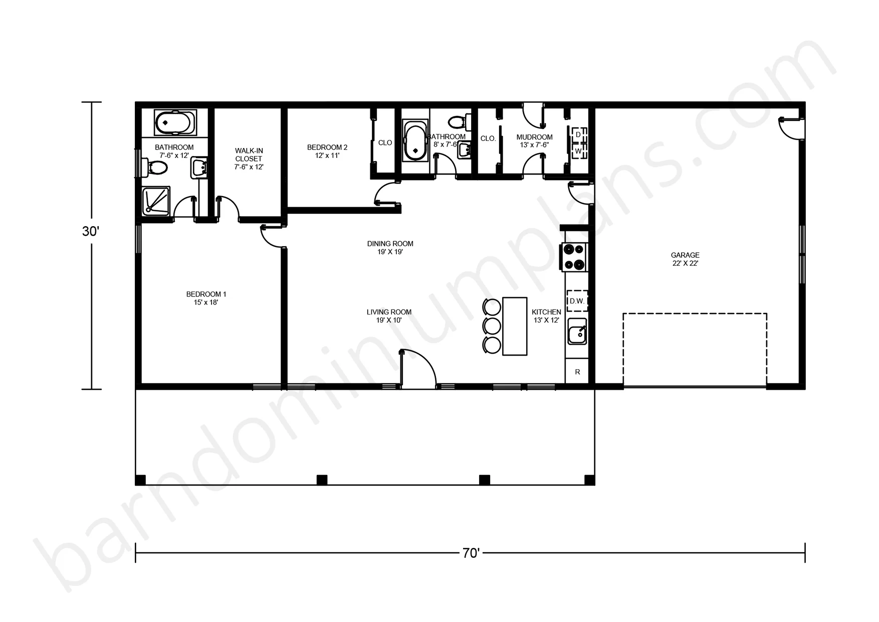 BCO-40053 Barndominium House Plan - Image 2